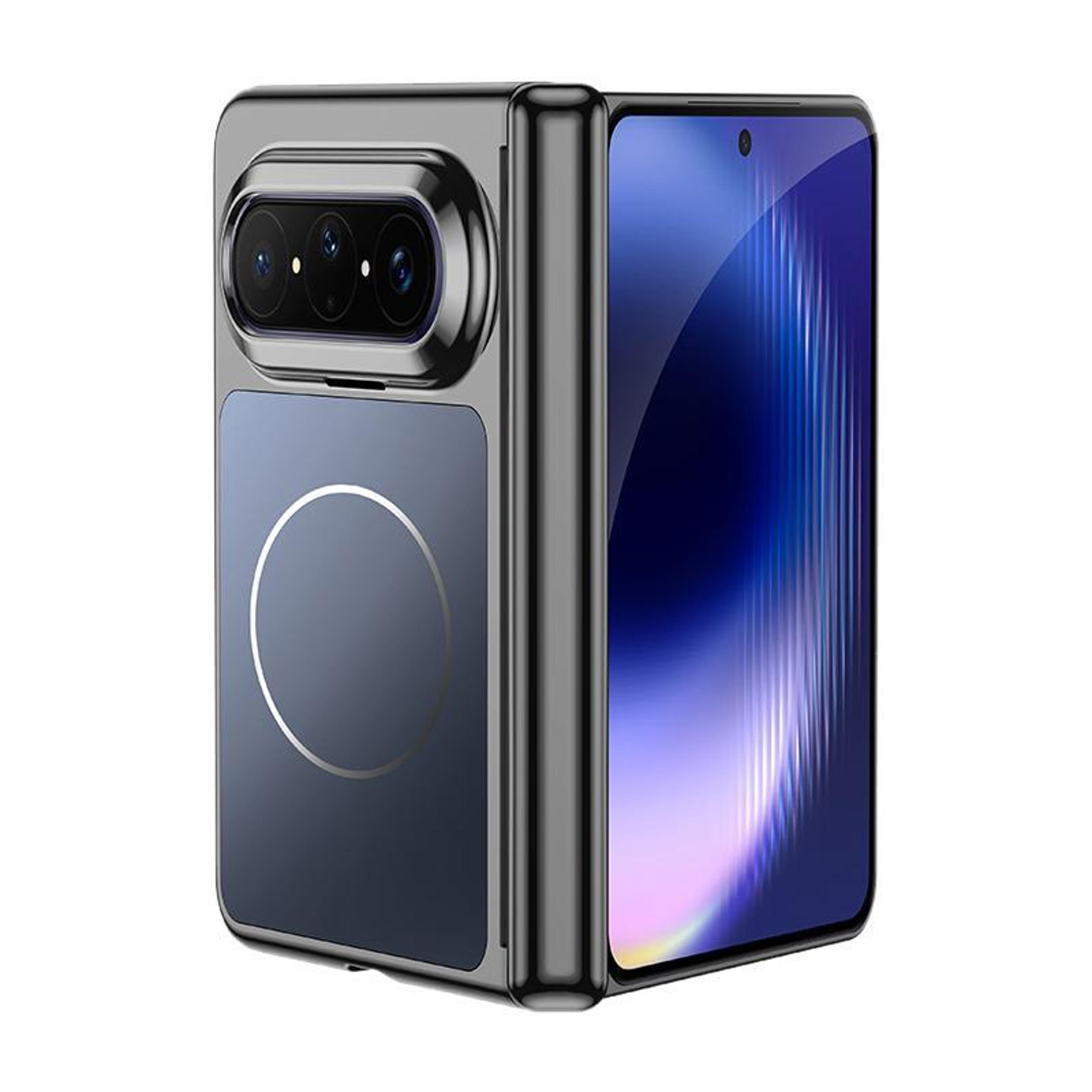 huawei pura x max magnetic phone case with matte finish hinge protection and ring stand