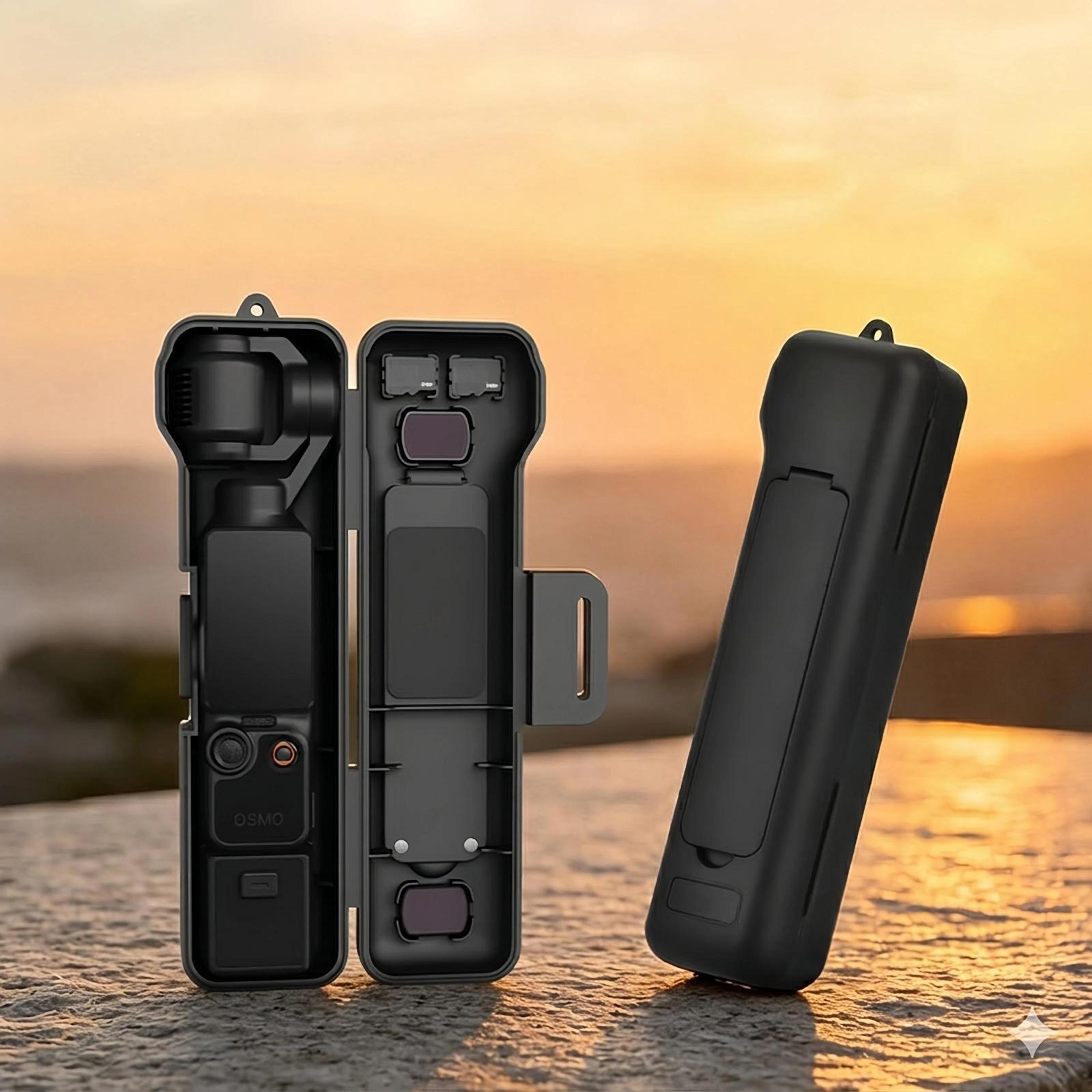 brdrc dji osmo pocket 4 case with gimbal lens protector magnetic filter storage for pocket 4 and 3