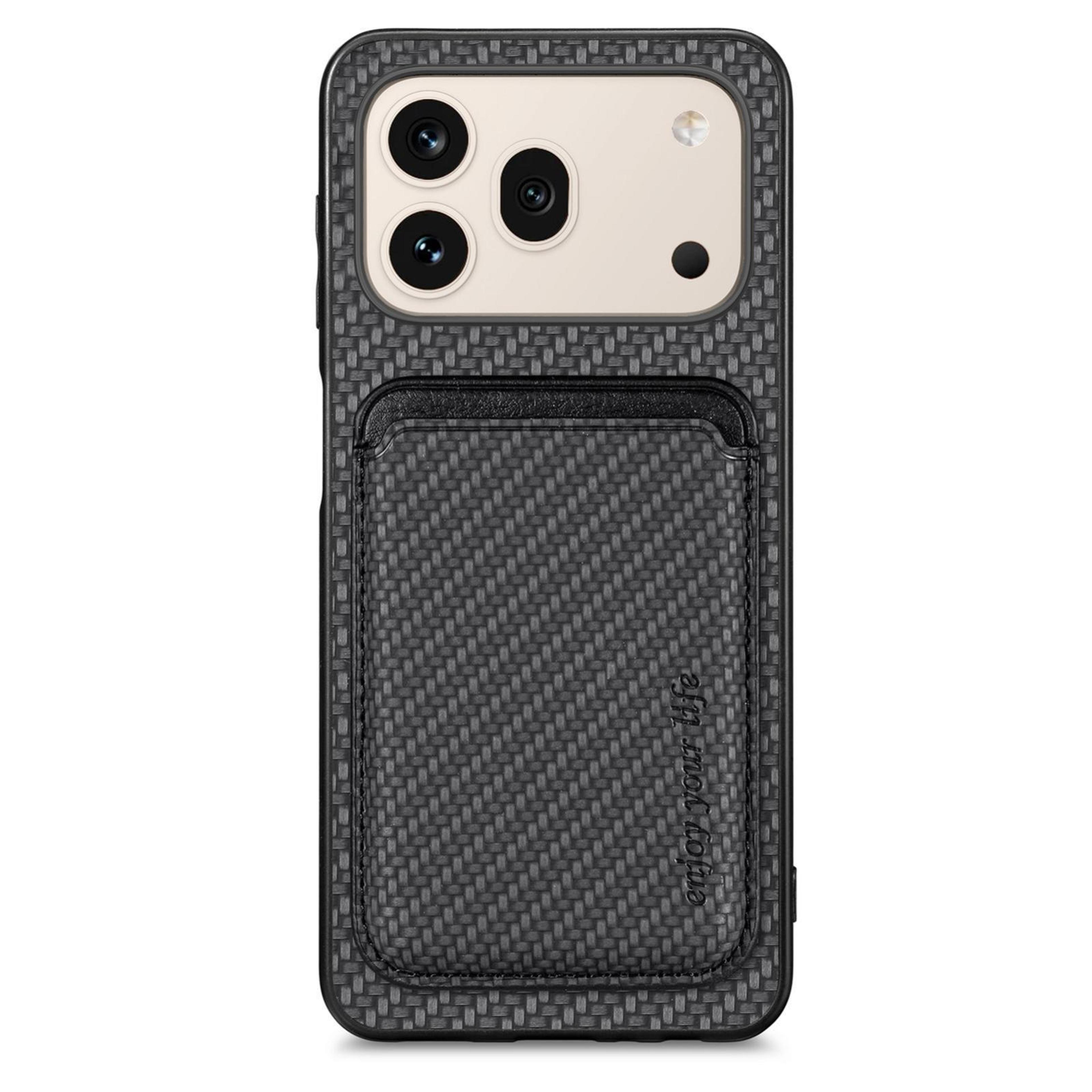 honor 600 magsafe case carbon fiber leather magnetic card holder wallet cover