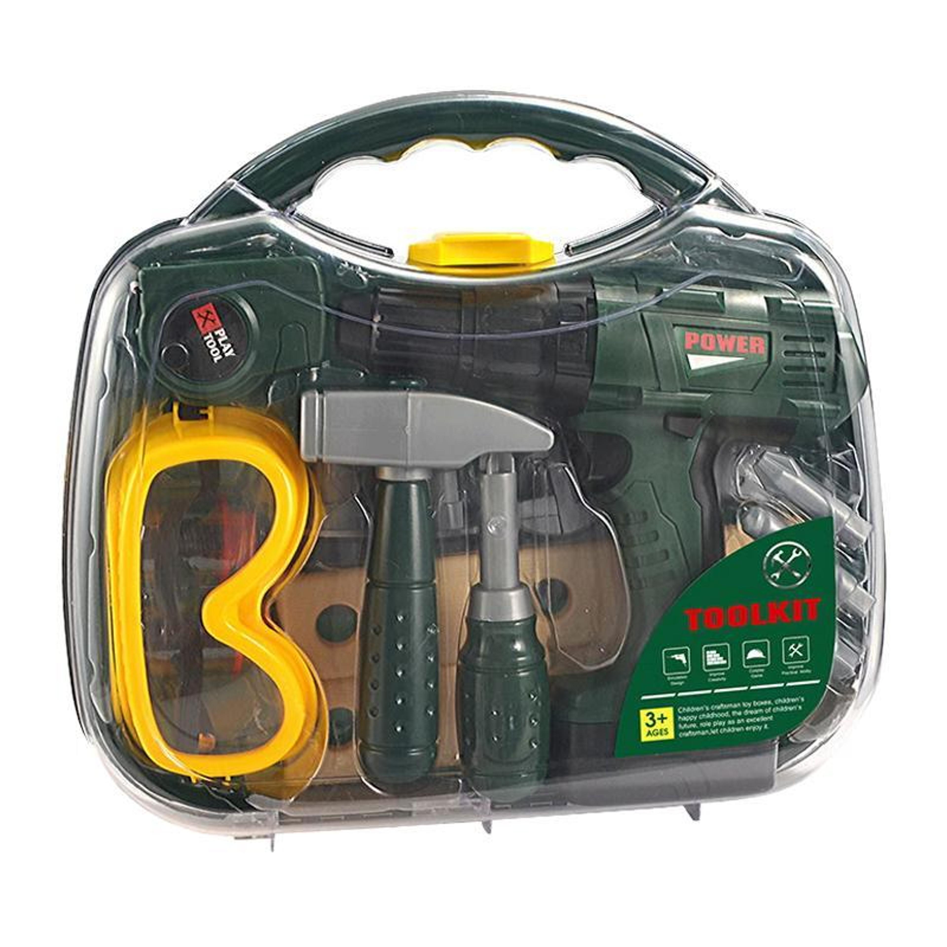 kids pretend play tool set with electric drill diy construction toy for creative learning
