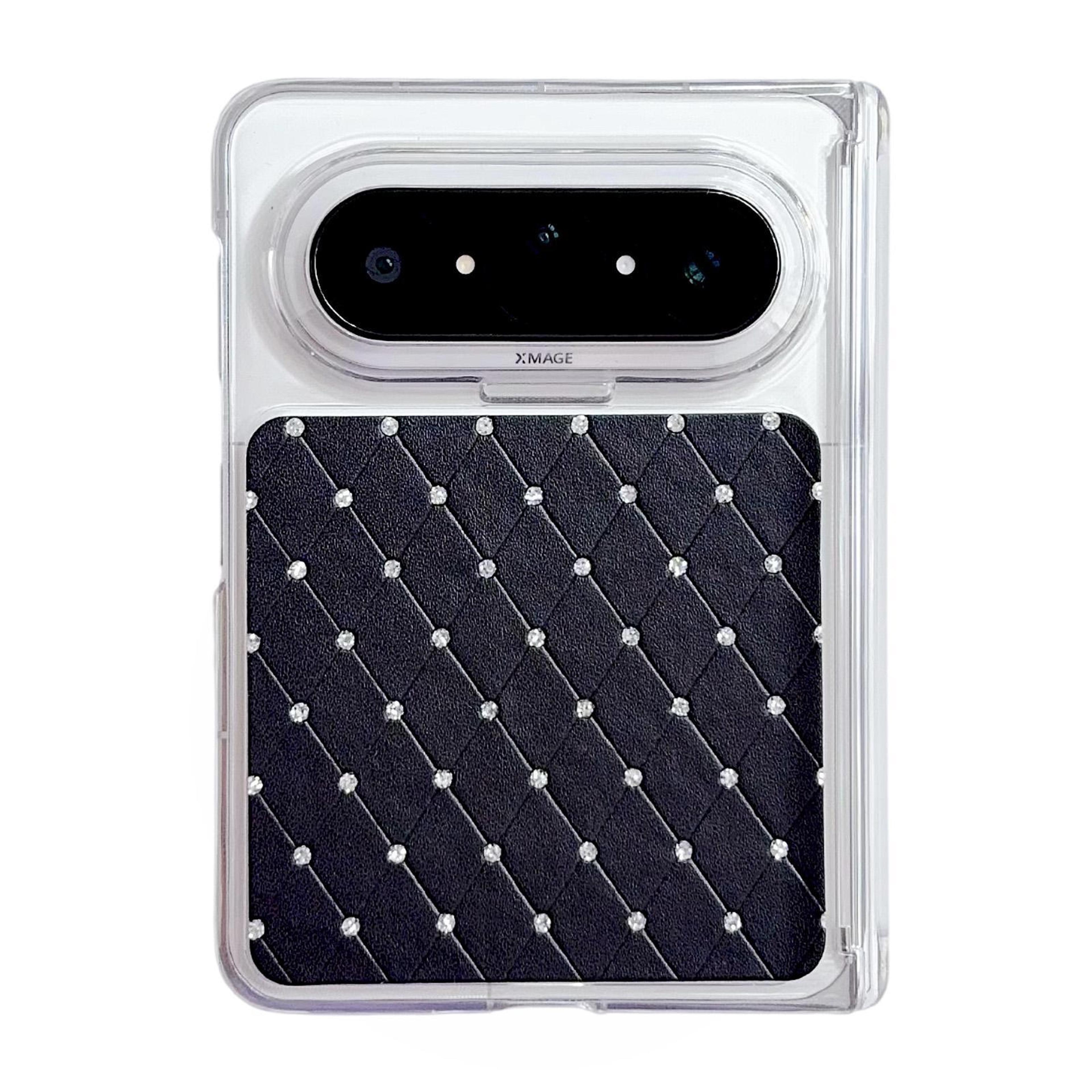 huawei pura x max leather texture phone case with magnetic hinge and full protective design