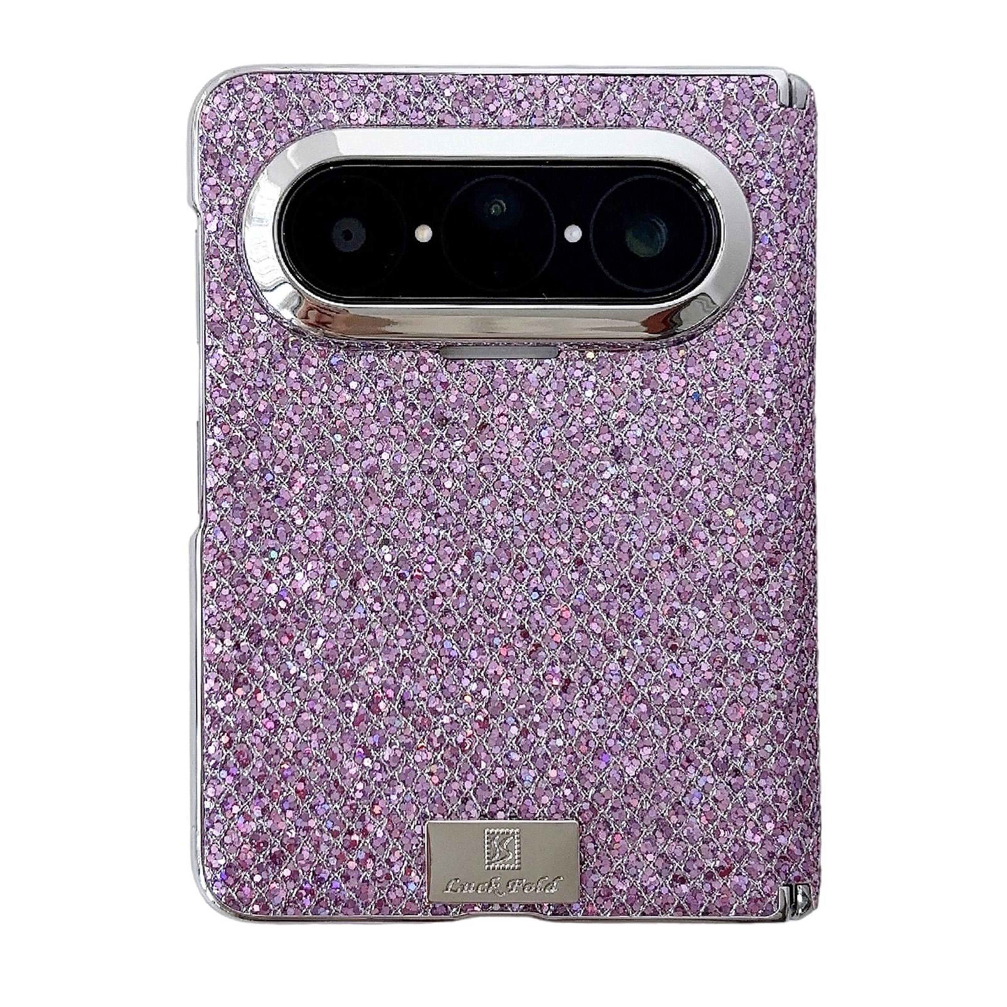 huawei pura x max magnetic foldable phone case with leather texture and dual hinge protection