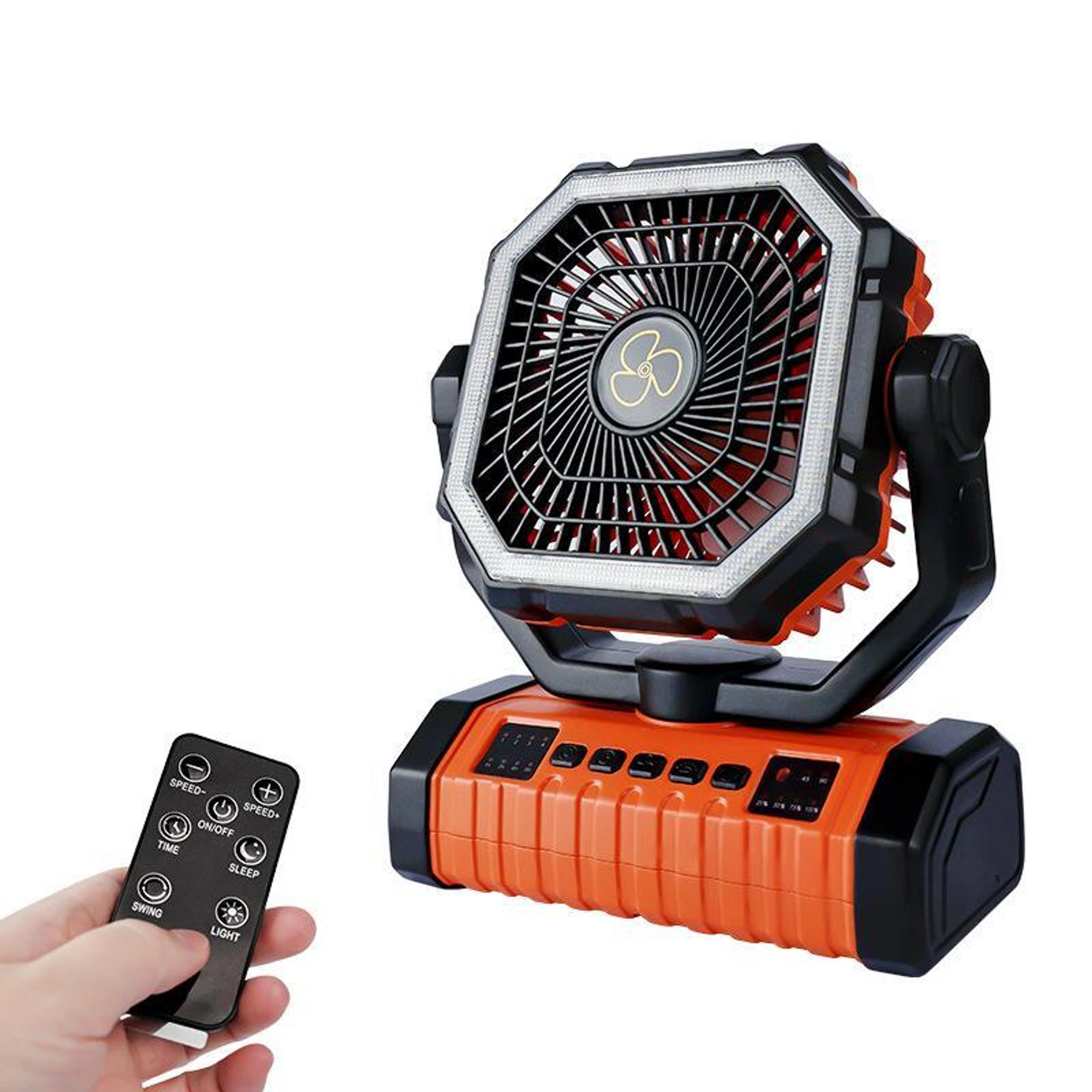 wg353 rechargeable camping fan 20000mah portable tent fan with led light and power bank
