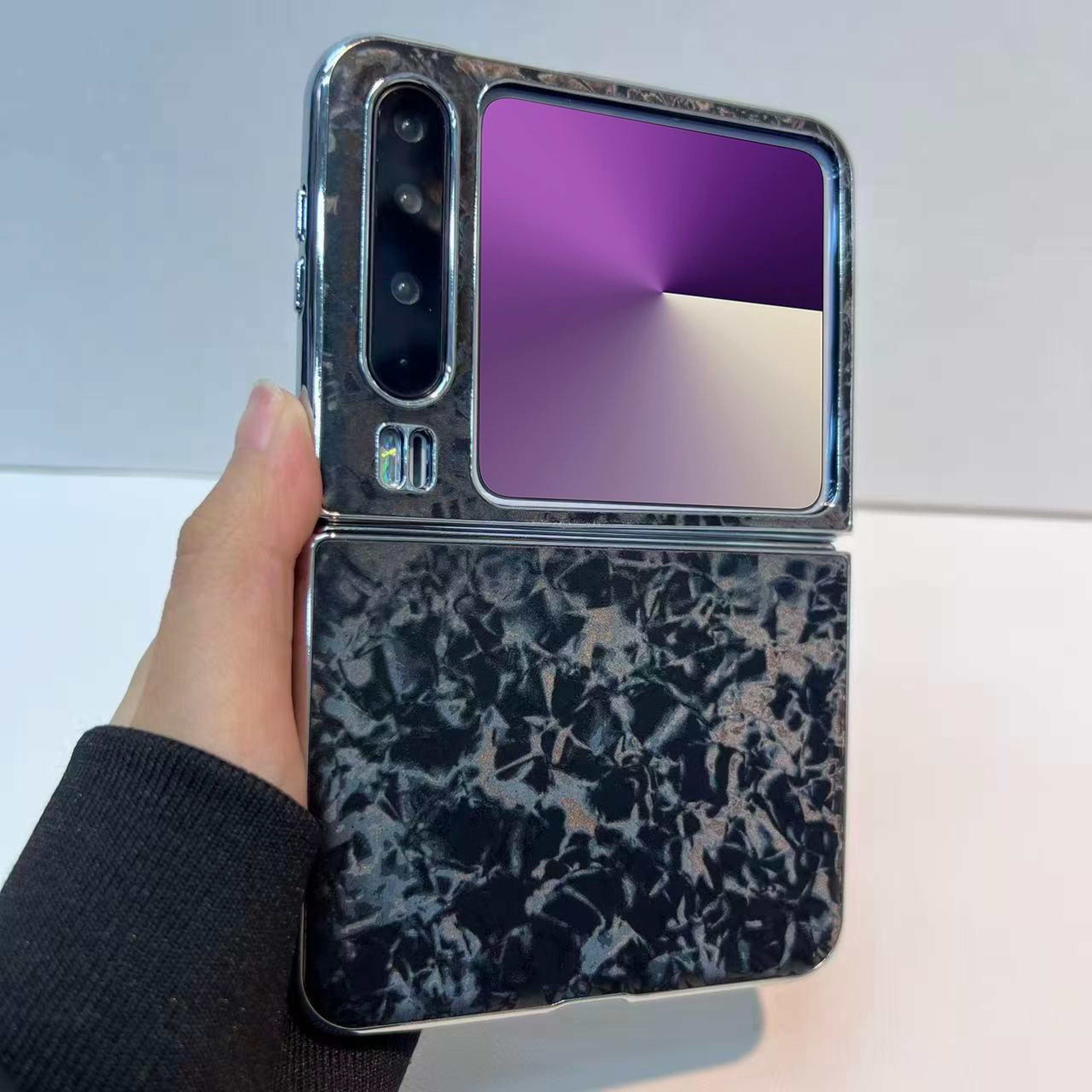 huawei pura x shockproof phone case with electroplated frame and premium textured protective cover