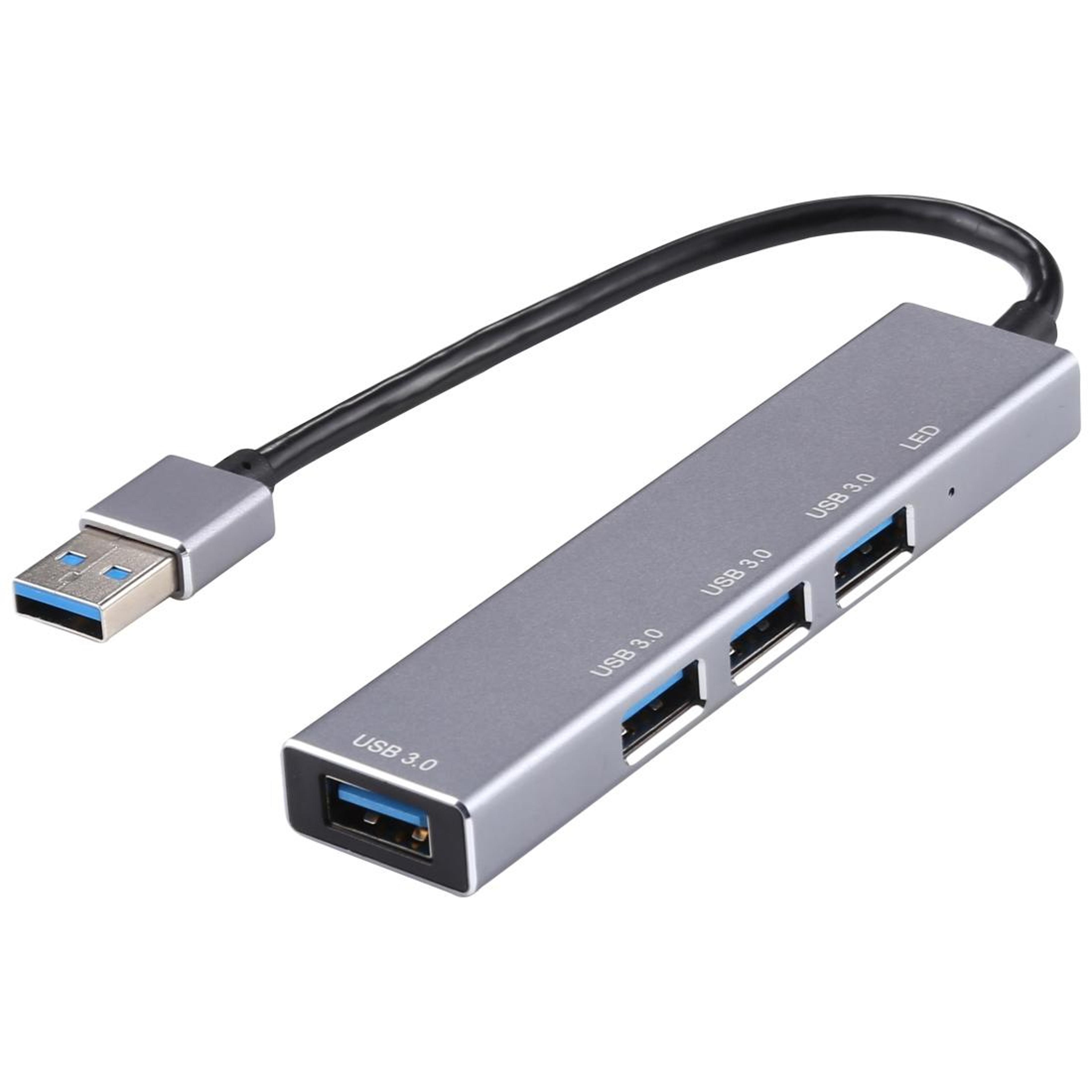 4 port usb 3.0 hub aluminum adapter with 5gbps high speed data transfer