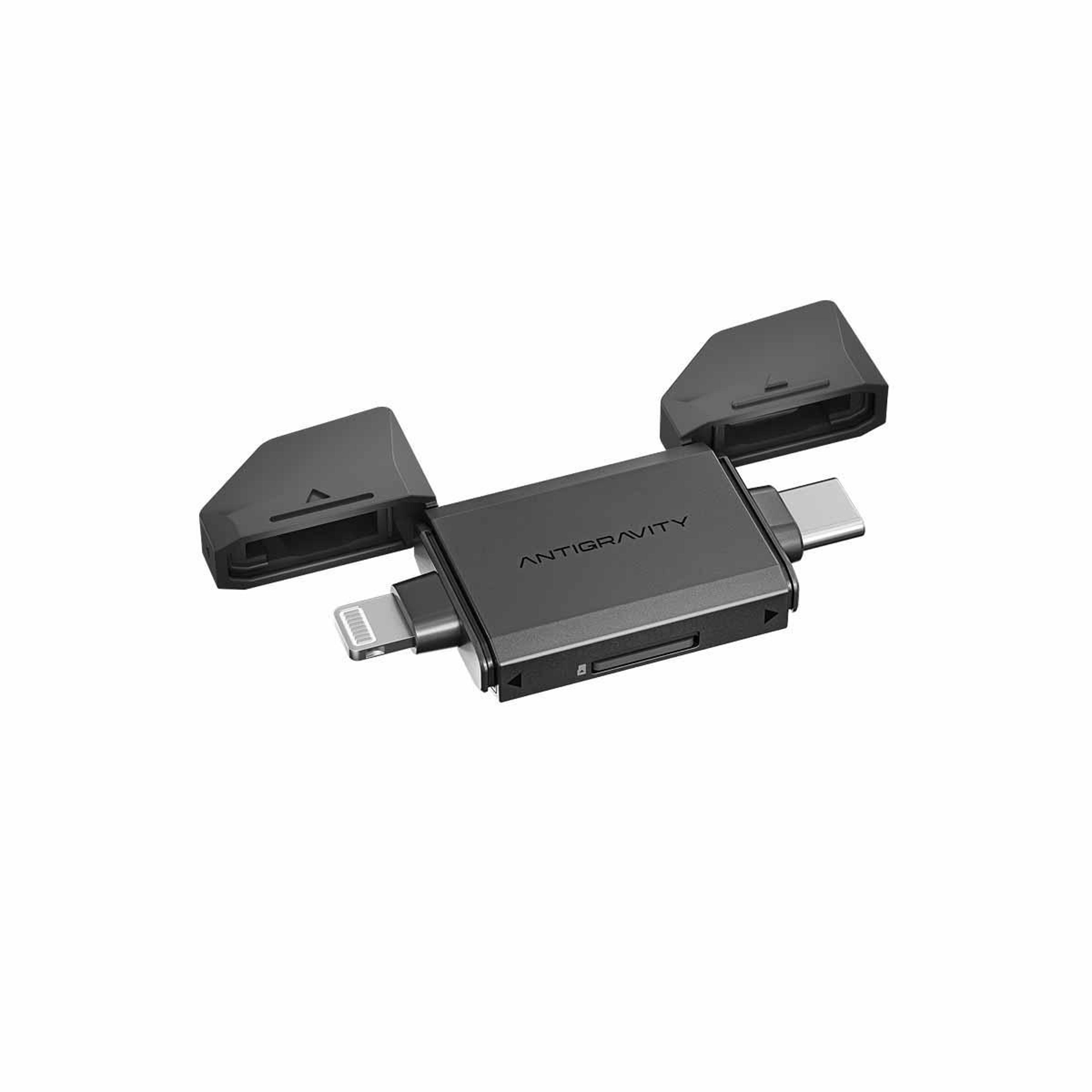 antigravity quick reader usb 3.0 drone card reader with usb-c & lightning connectors