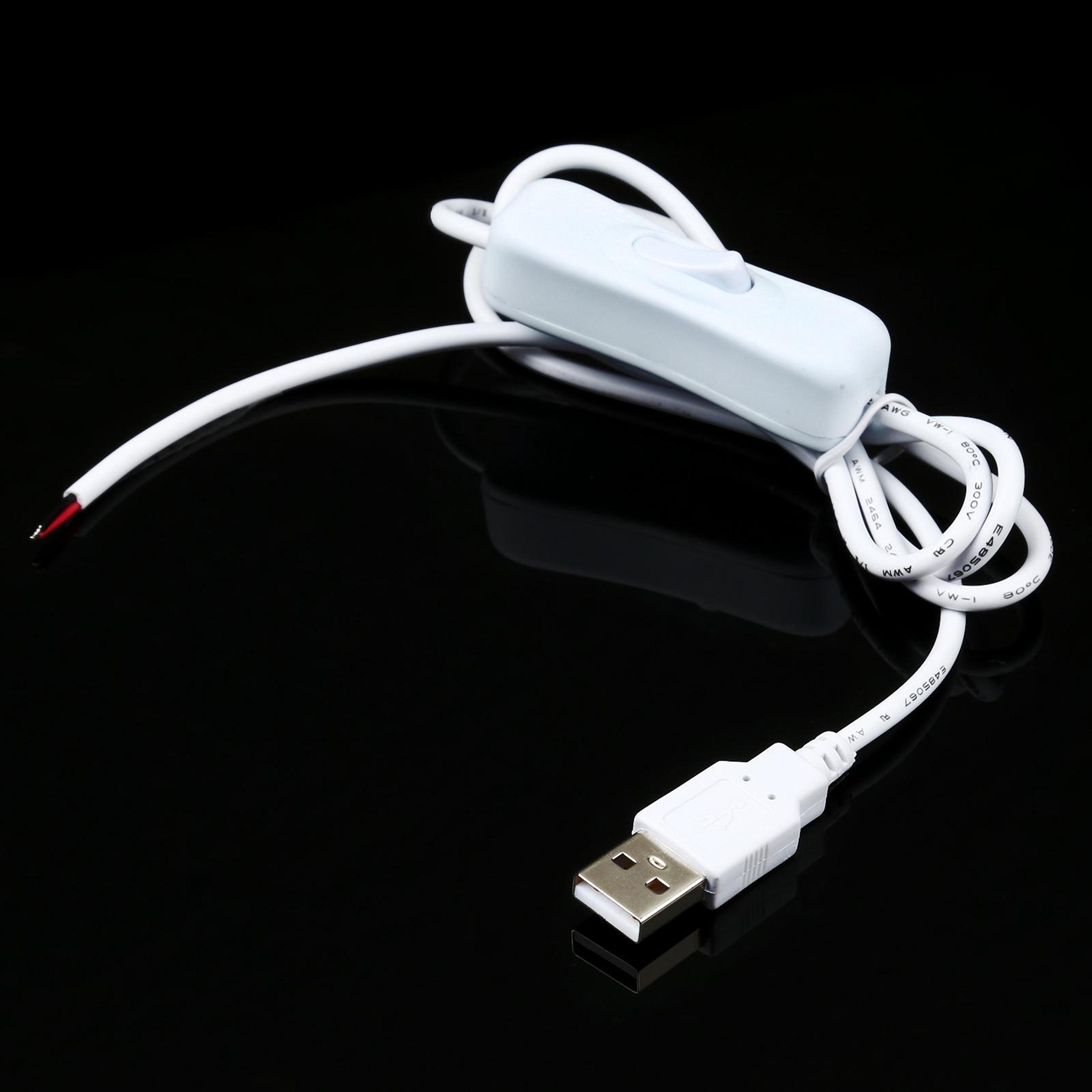 usb led power cable with inline switch for led light strips 1.6m