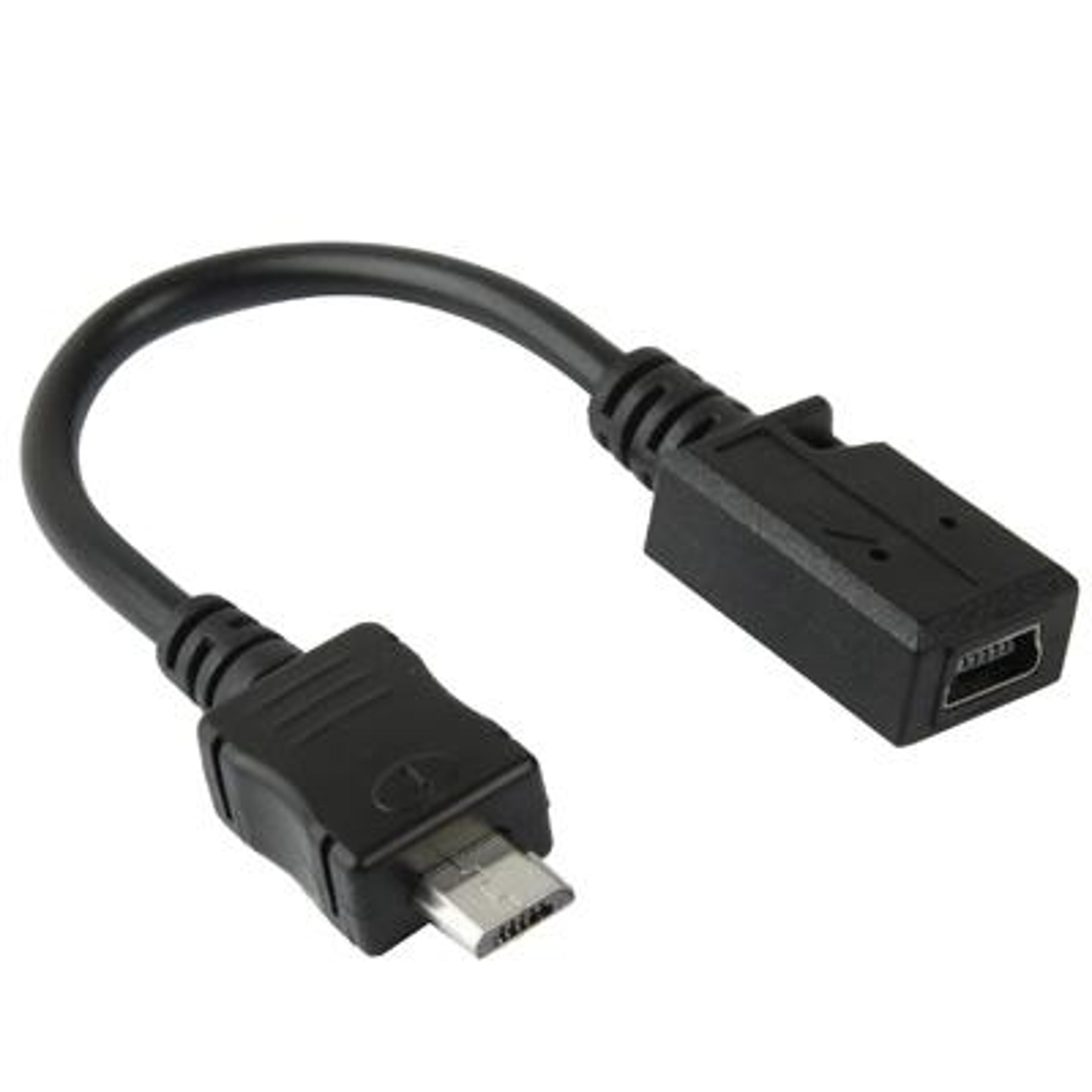 mini usb to micro usb adapter cable 13cm fast charging & data transfer converter
