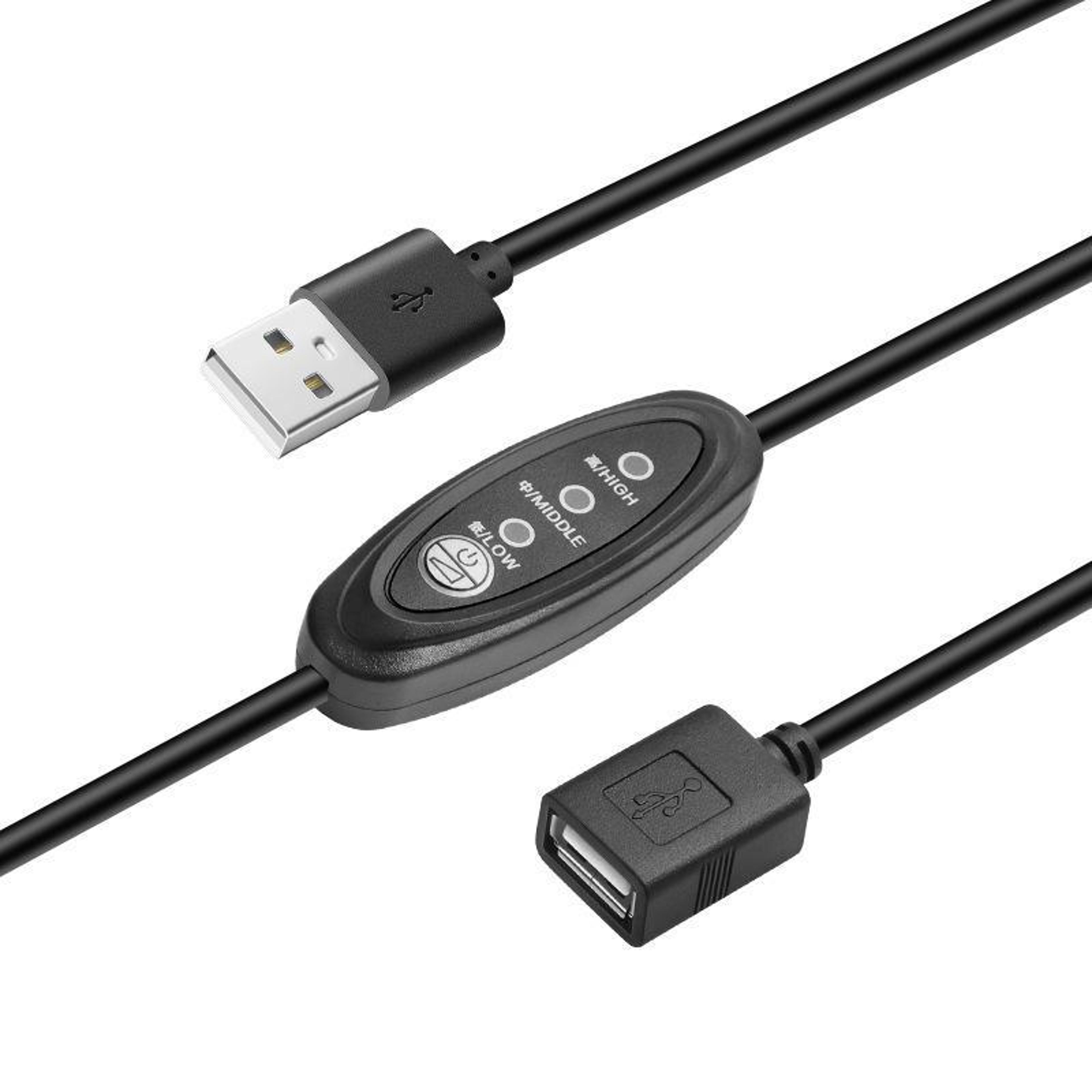 0.3m usb power control cable with 3-speed push button switch for usb fans, motors & massagers