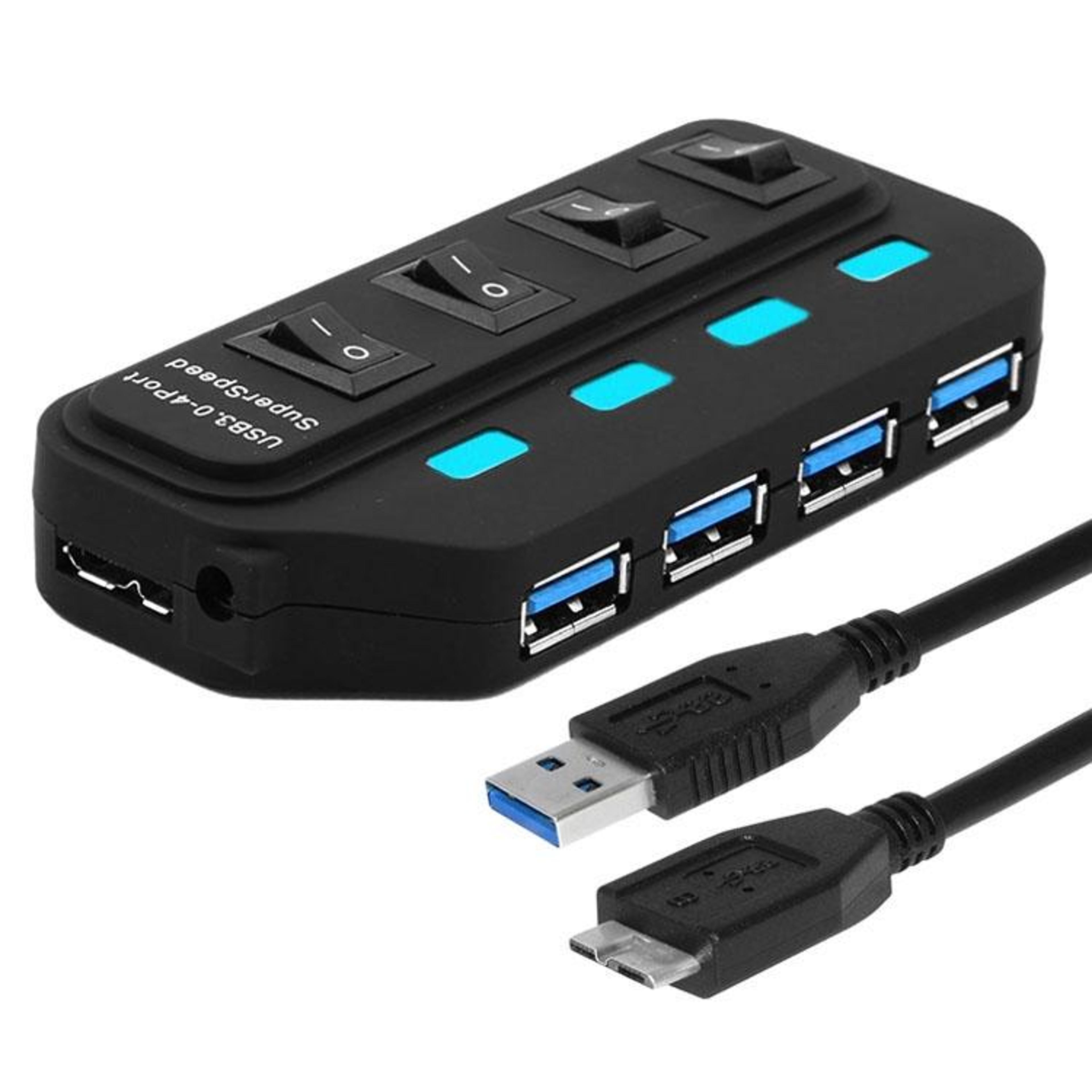 4 port usb 3.0 hub with individual switches high speed usb splitter