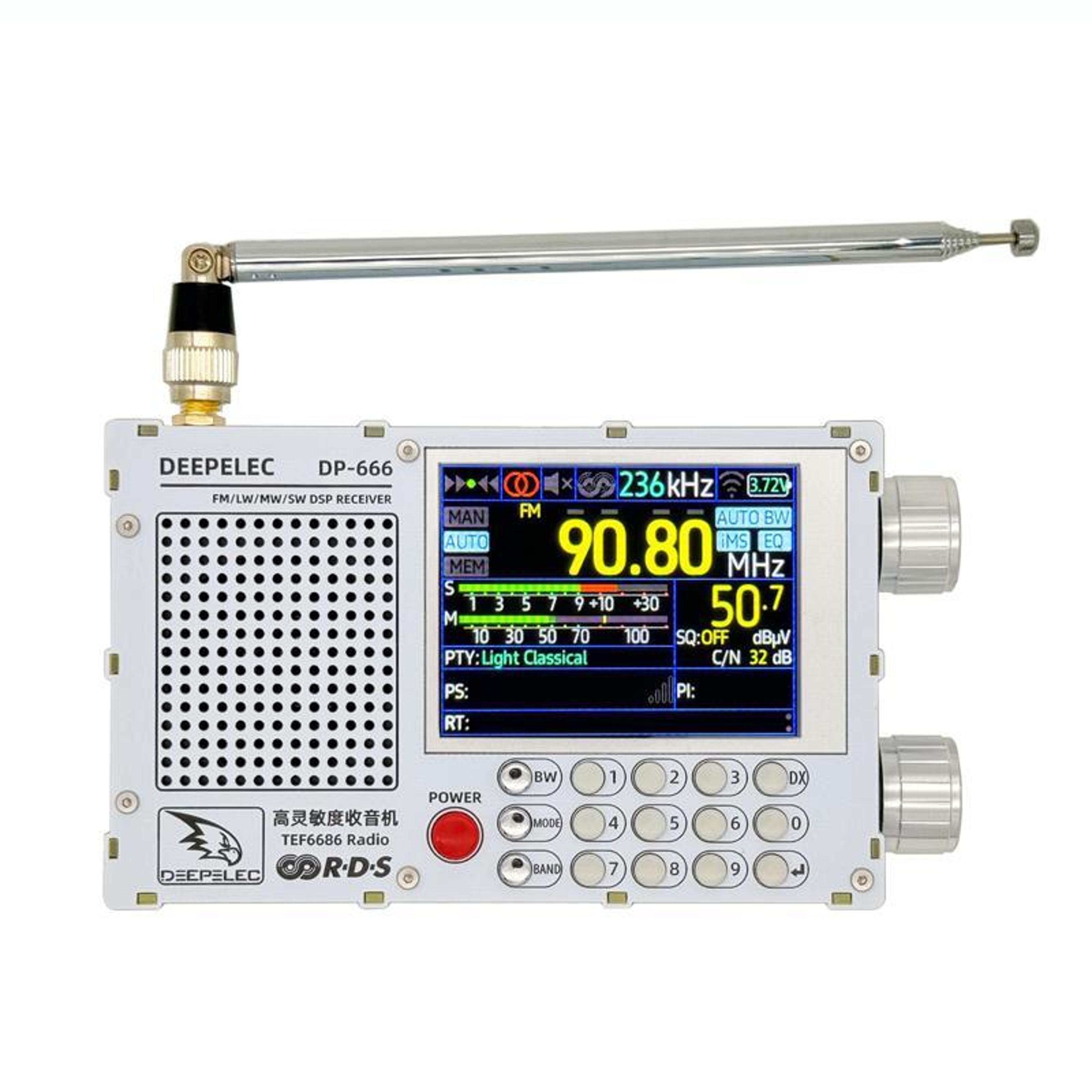 deepelec dp-666 tef6686 radio portable full band radio with touch screen and rds receiver