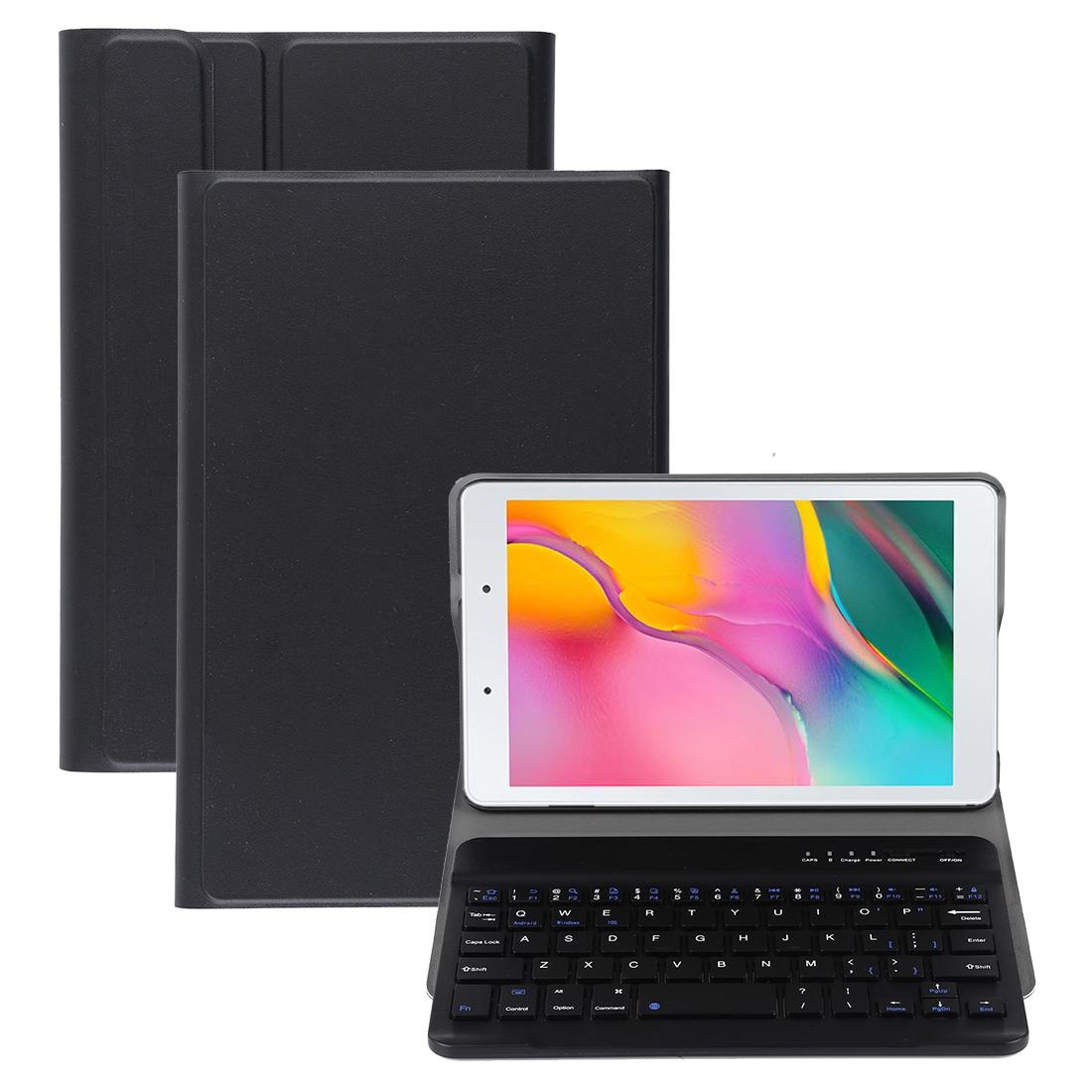galaxy tab a 8.0 2019 bluetooth keyboard case with detachable magnetic keyboard and leather stand cover