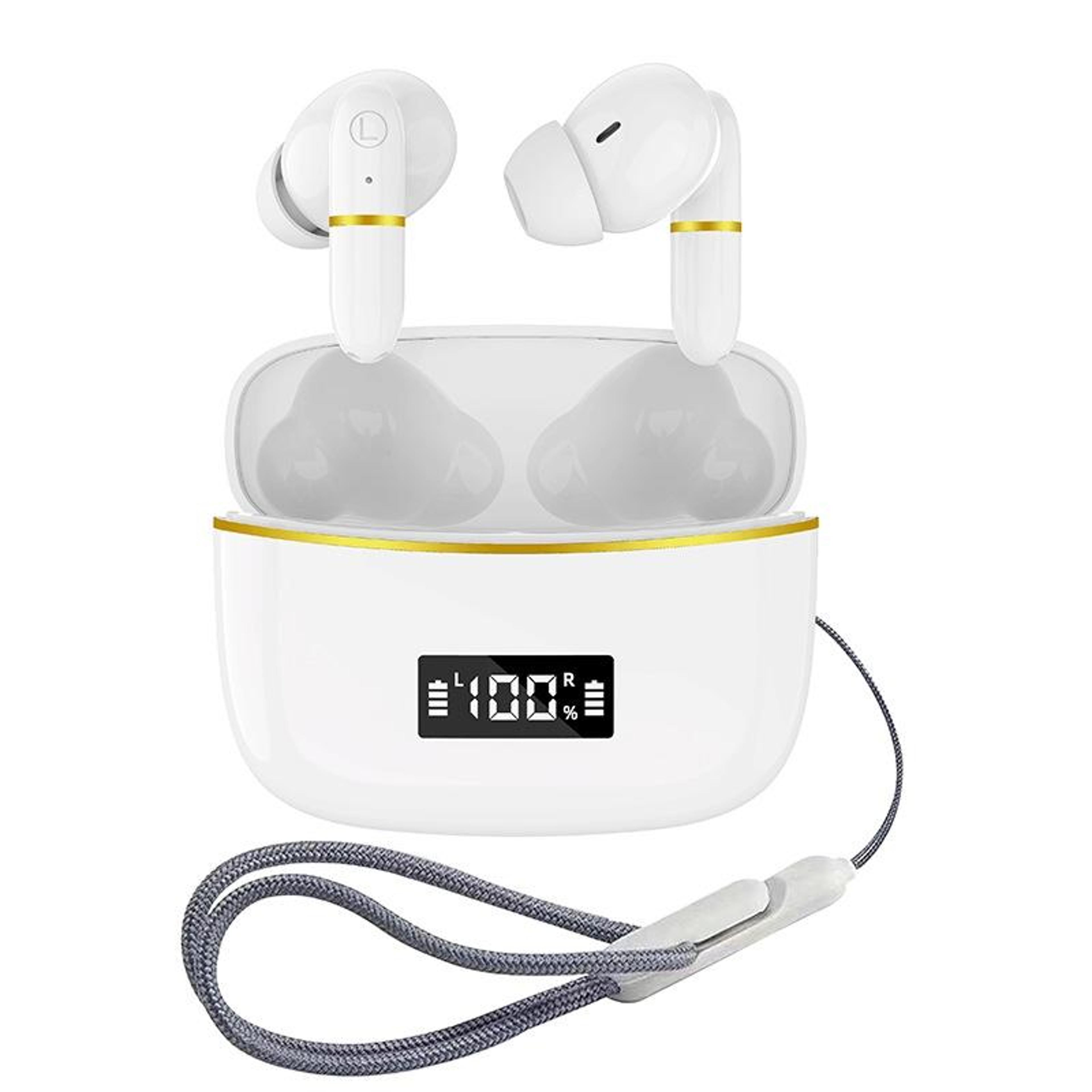 j2 bluetooth earbuds wireless charging in-ear headphones with digital display charging case