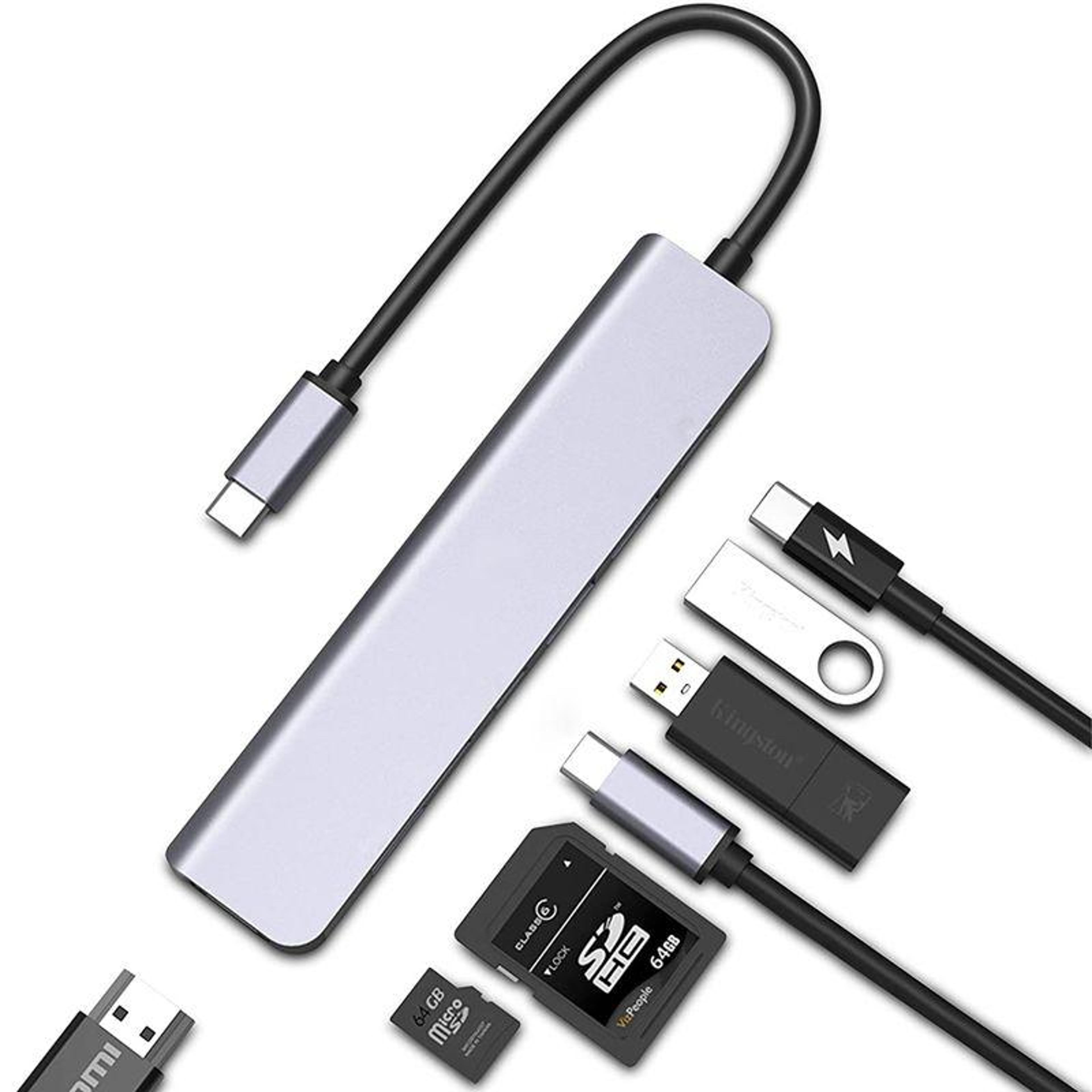 usb c hub 7 in 1 multiport adapter with 4k hdmi 100w pd charging and sd tf card reader