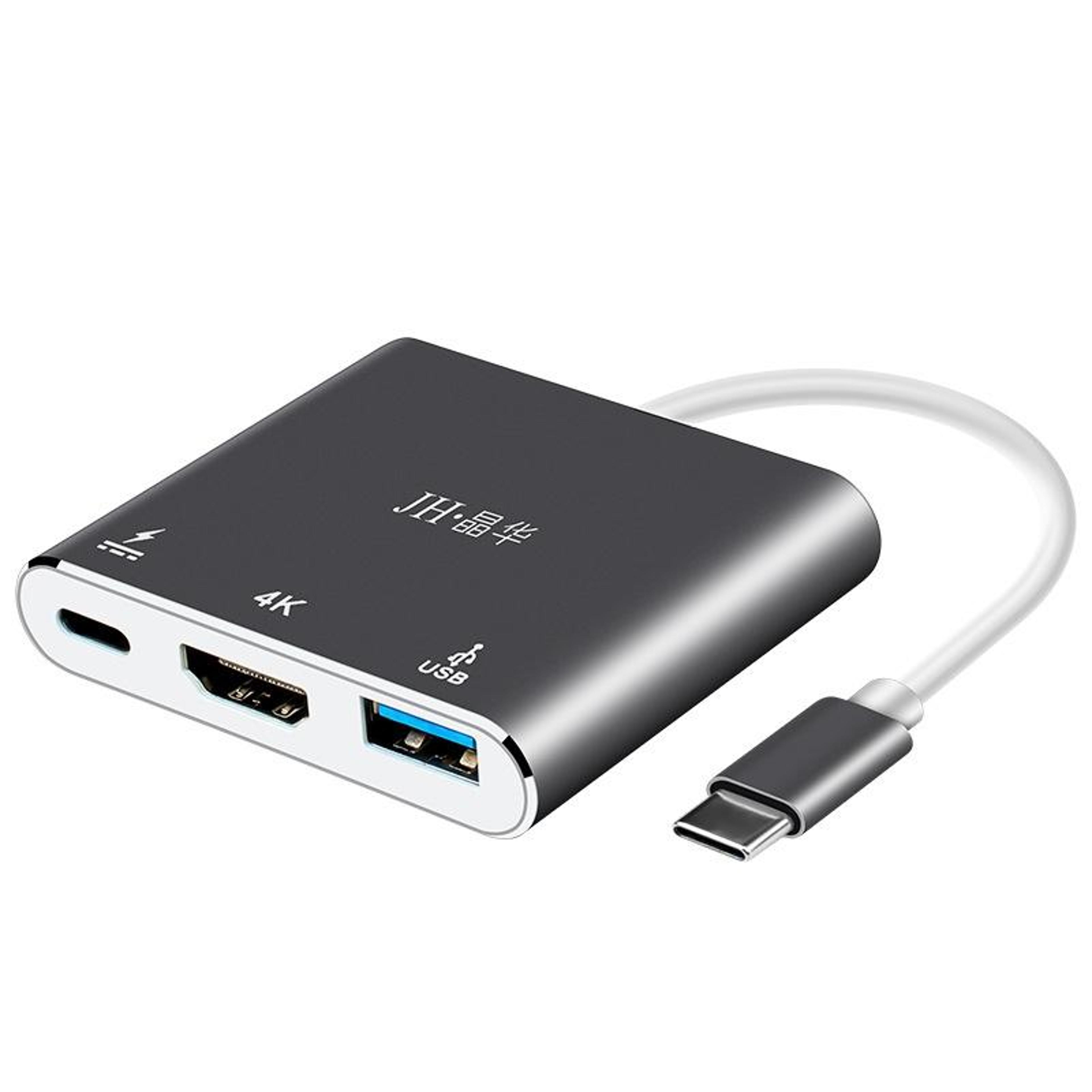 jinghua z330 usb-c hub 3 in 1 type-c docking station with 4k hdmi adapter usb 3.0 pd
