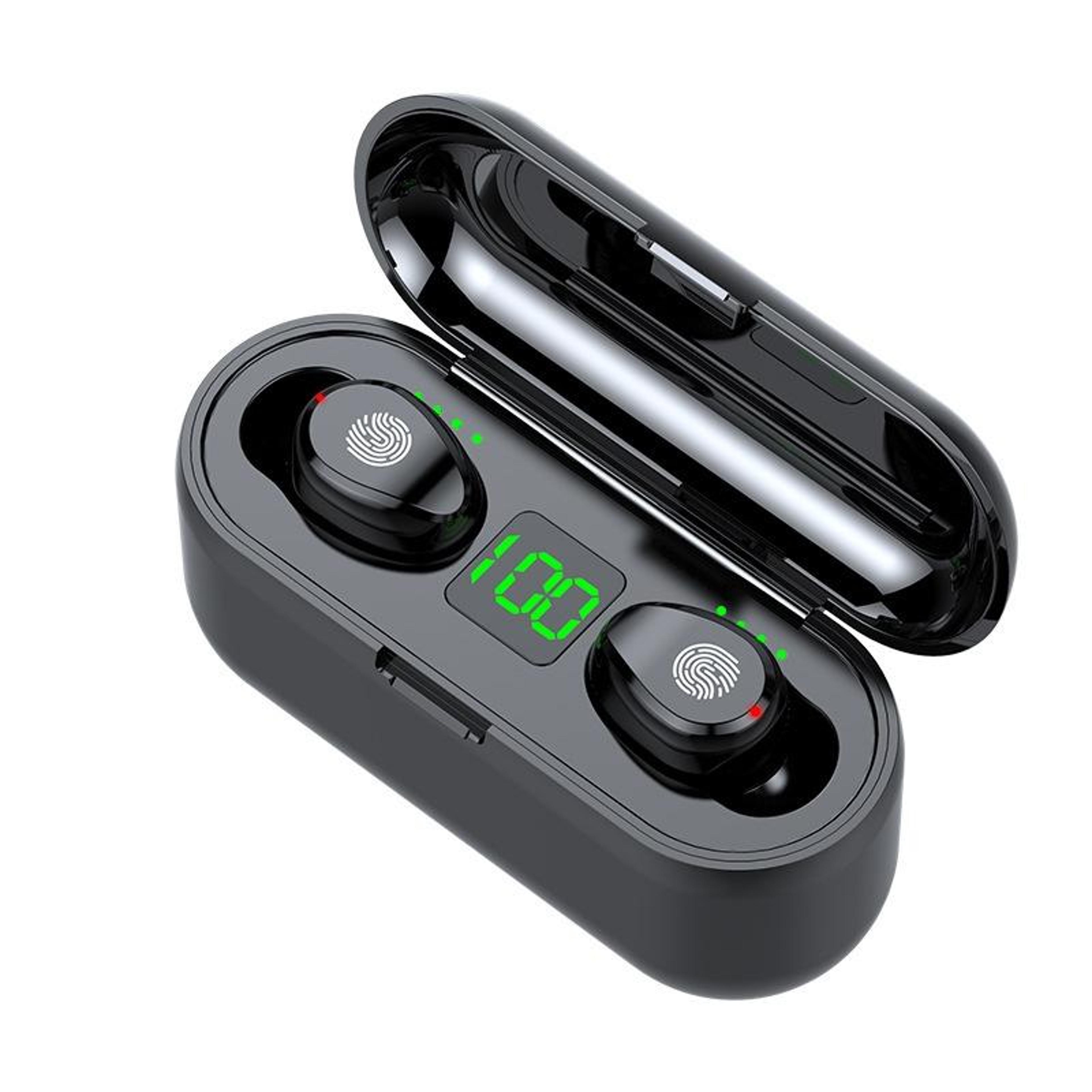 f9-2 wireless earbuds bluetooth 5.0 noise cancelling earbuds with led display charging case