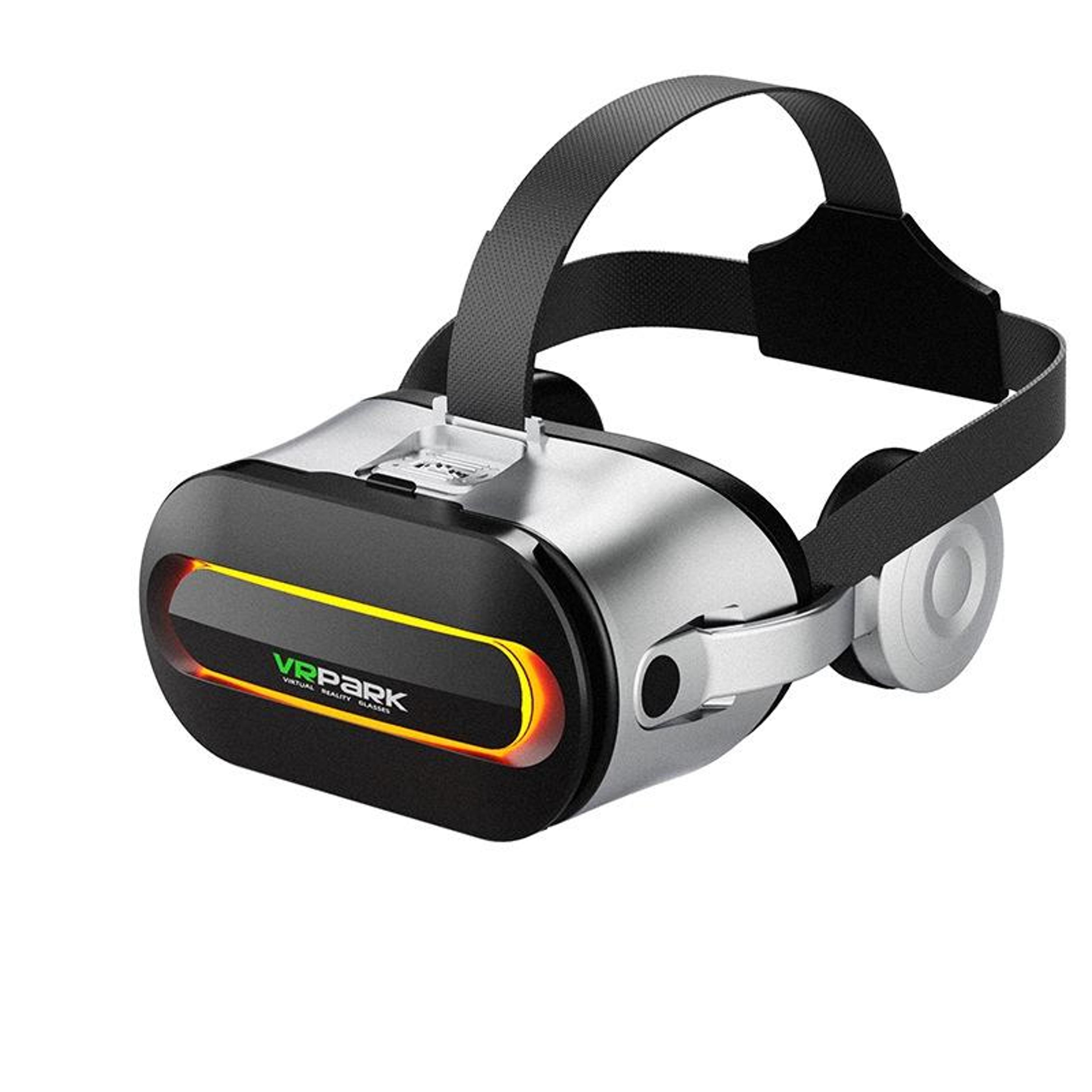 vrpark j60 virtual reality headset bluetooth vr glasses with built in headphones for android and iphone