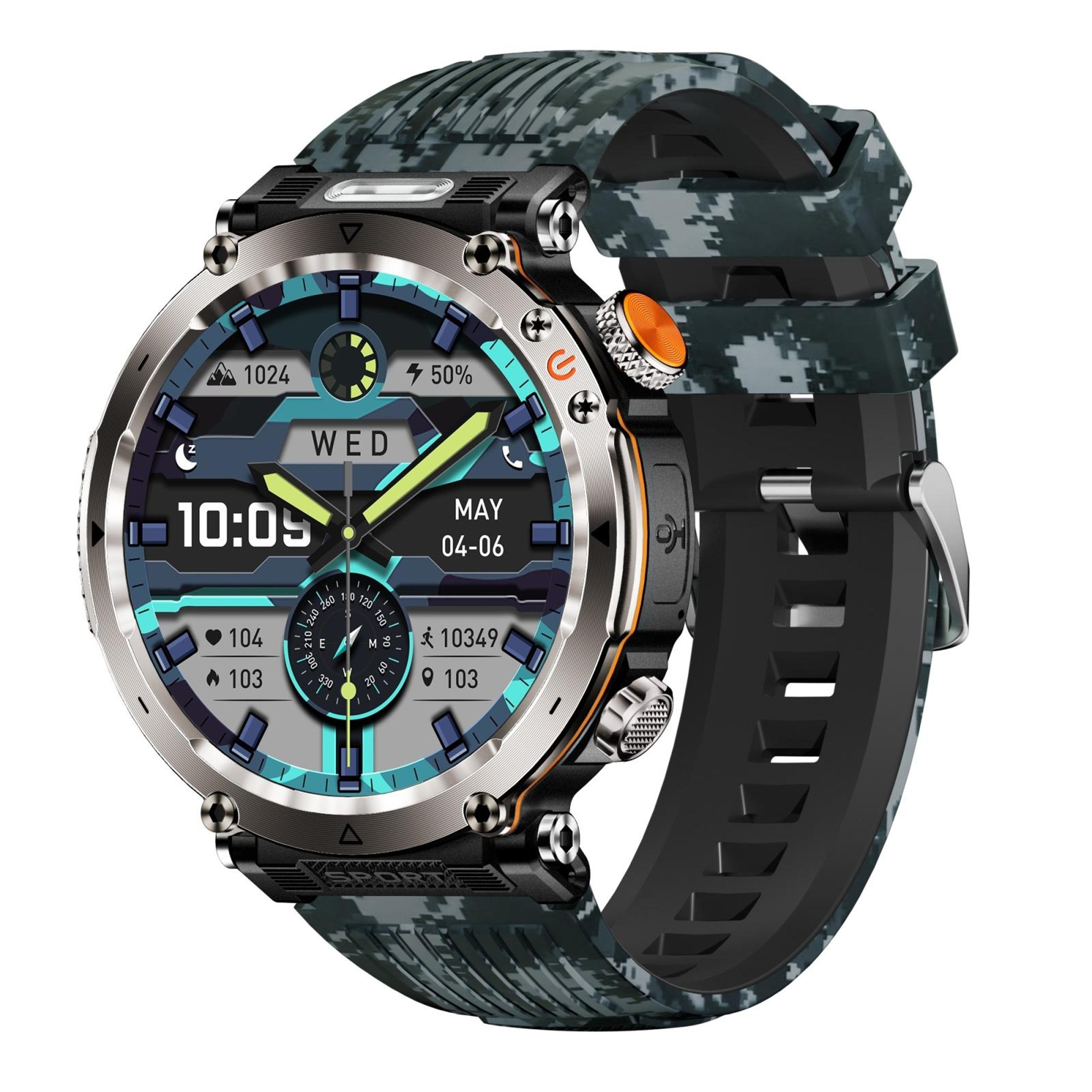 ht30 rugged smart watch ip68 waterproof bluetooth calling fitness tracker watch with compass