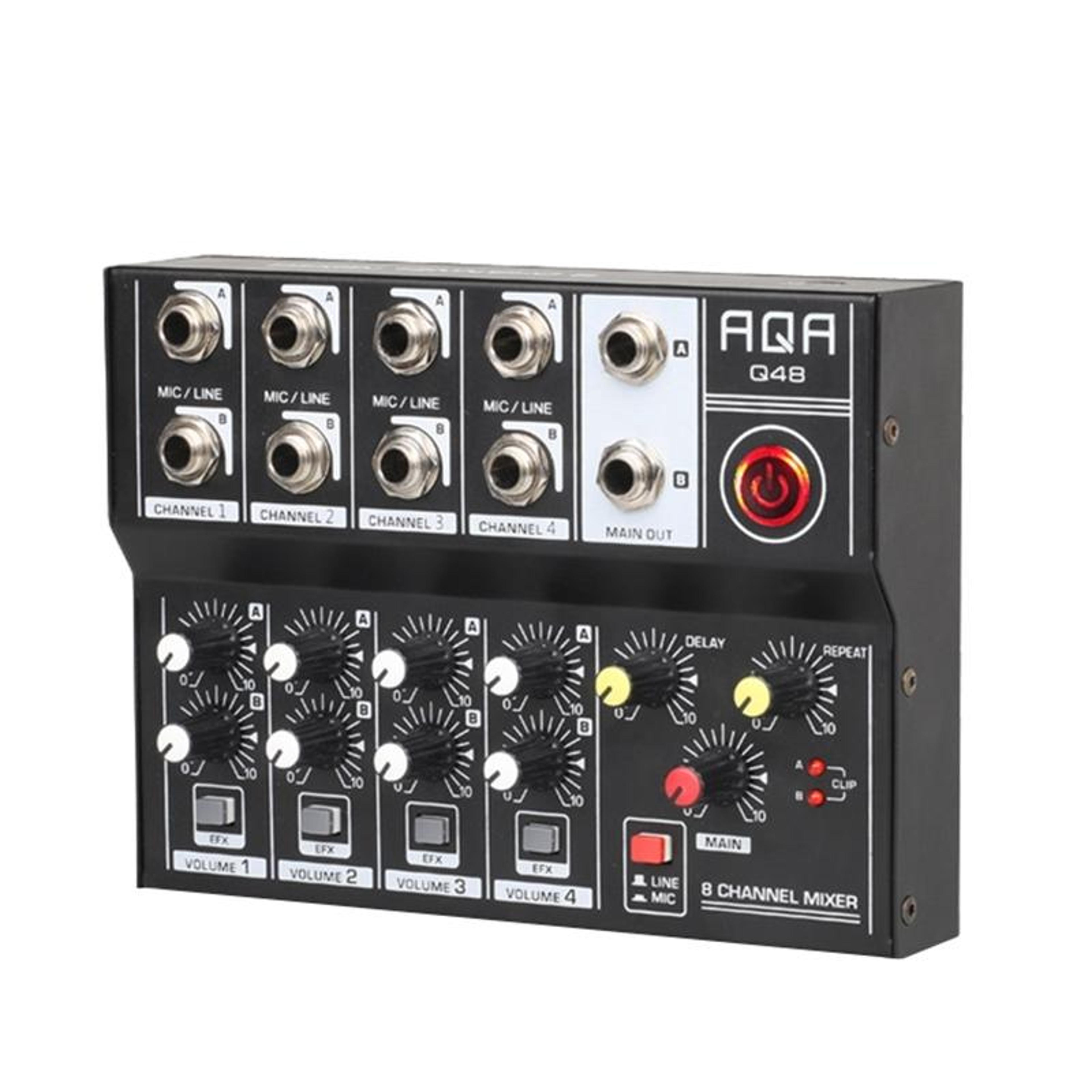 aqa 8 channel audio mixer portable microphone mixer with reverb effects rechargeable design