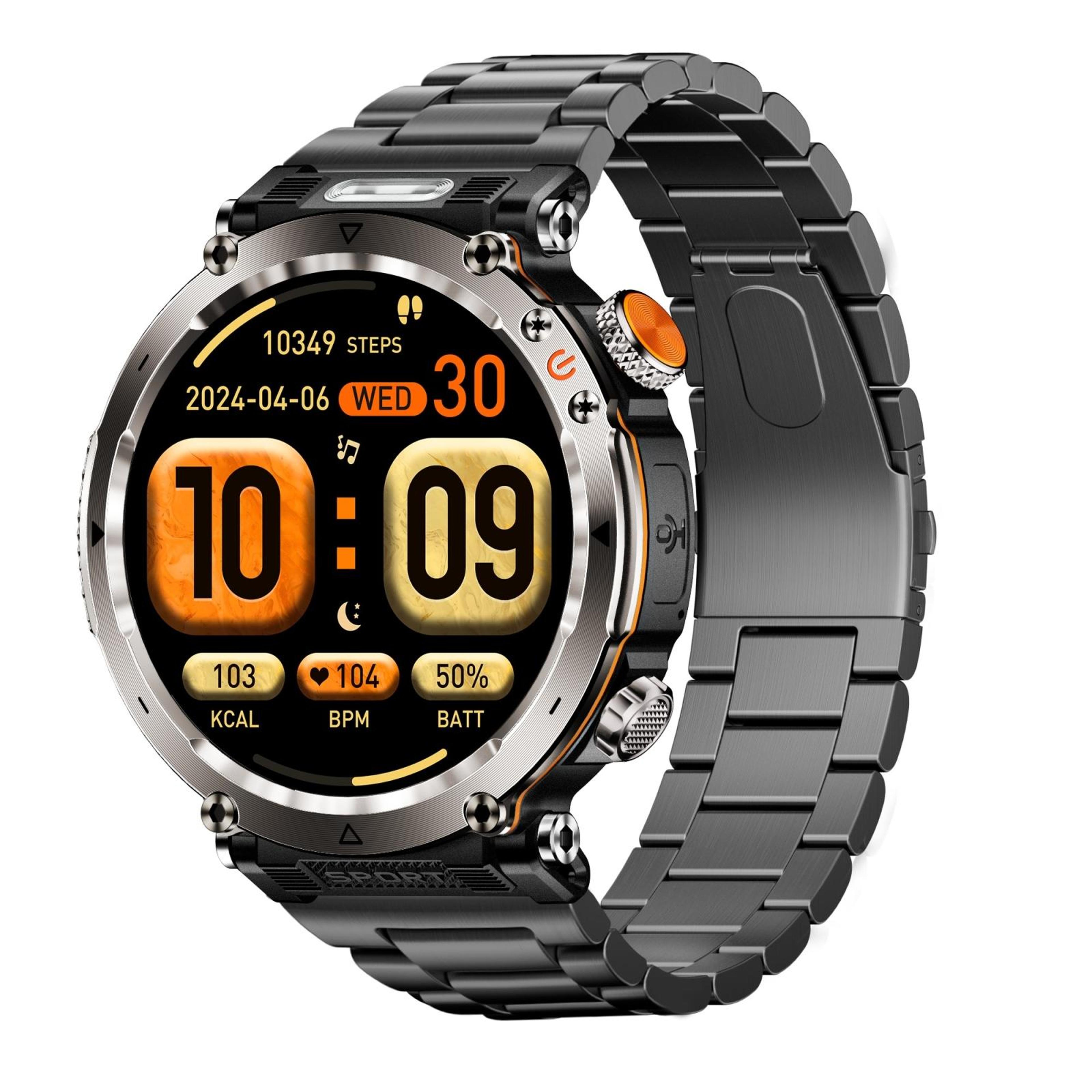 ht30 smart watch ip68 bluetooth calling watch with steel band fitness tracker