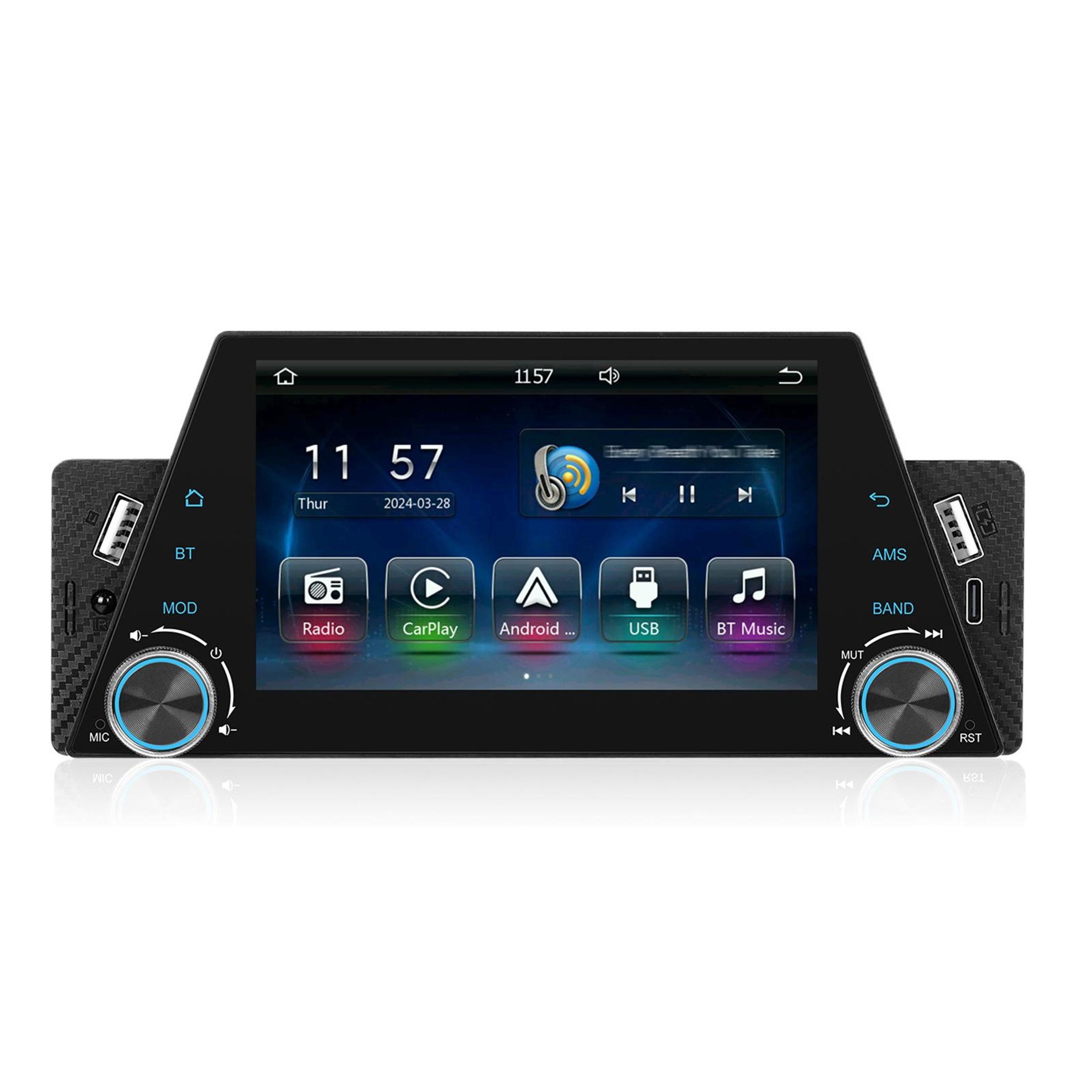 5 inch single din car stereo with apple carplay android auto bluetooth car multimedia player