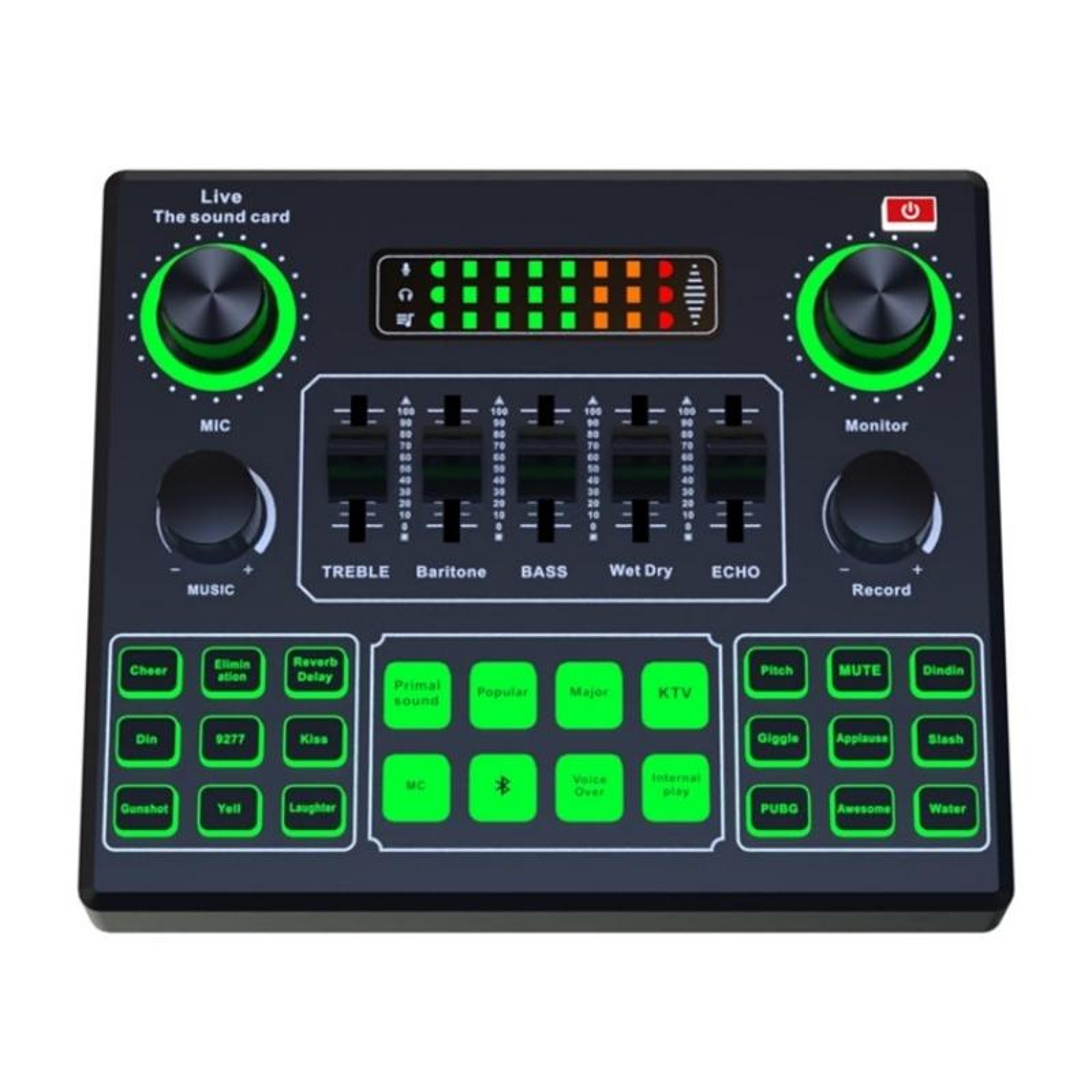 v9sj live sound card audio mixer bluetooth podcast mixer for streaming recording karaoke
