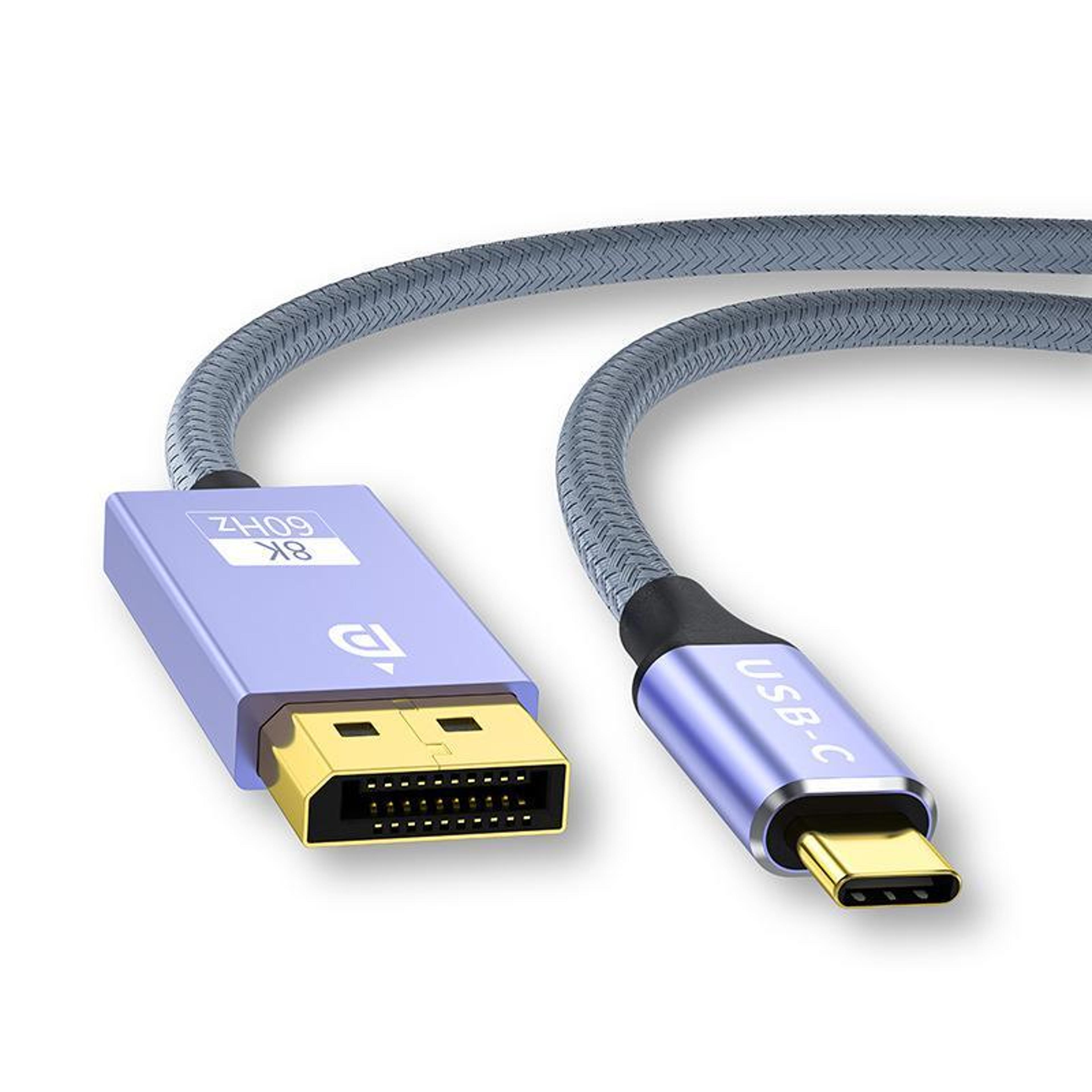 usb c to displayport cable 8k dp 1.4 adapter for gaming monitor laptop and mobile devices