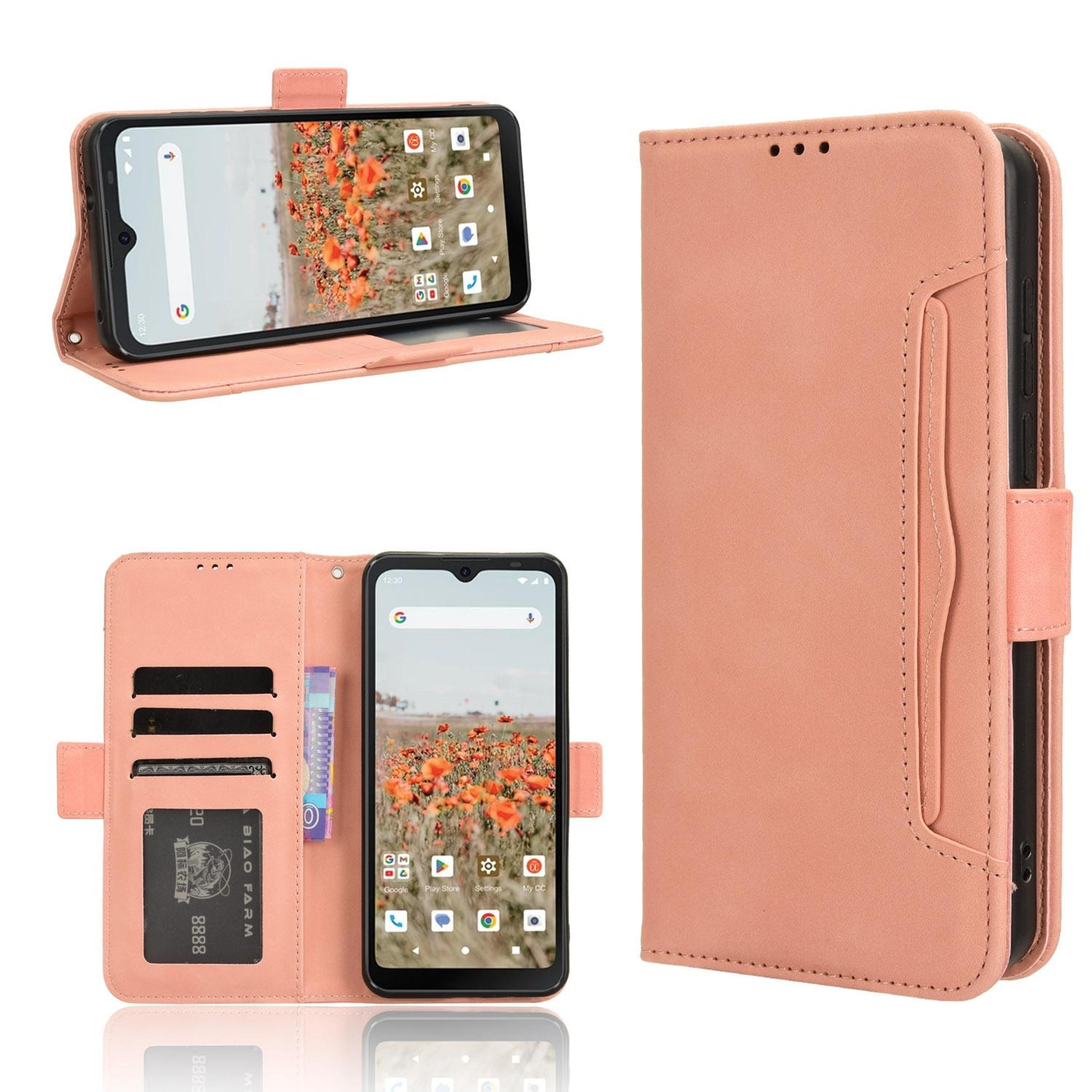 consumer cellular iris connect leather wallet case with card holder kickstand protective cover