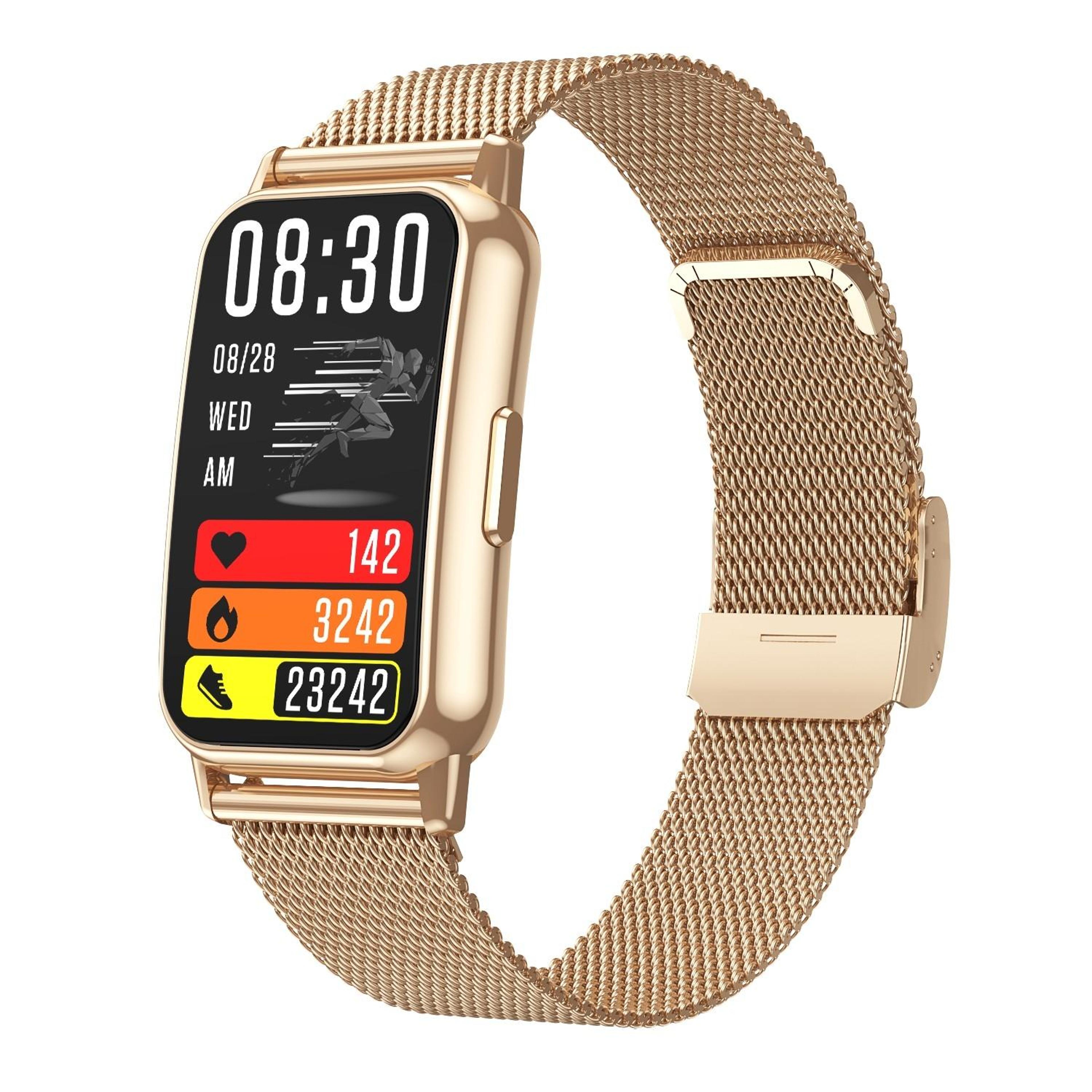 cy22 smart watch with steel strap smart watch ip67 waterproof fitness tracker gold