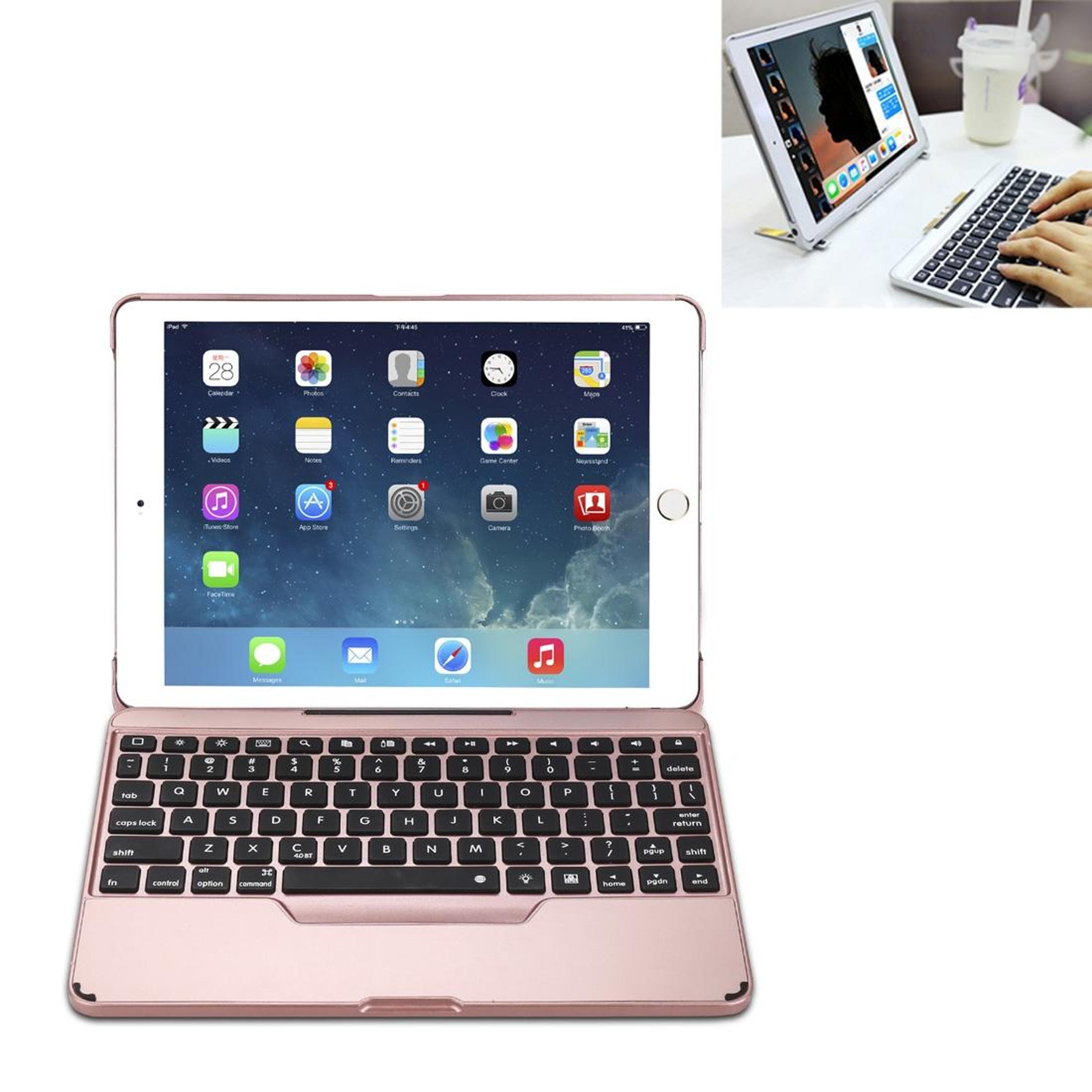 f611 bluetooth keyboard case with backlit keyboard for ipad air pro 9.7 detachable wireless protective cover