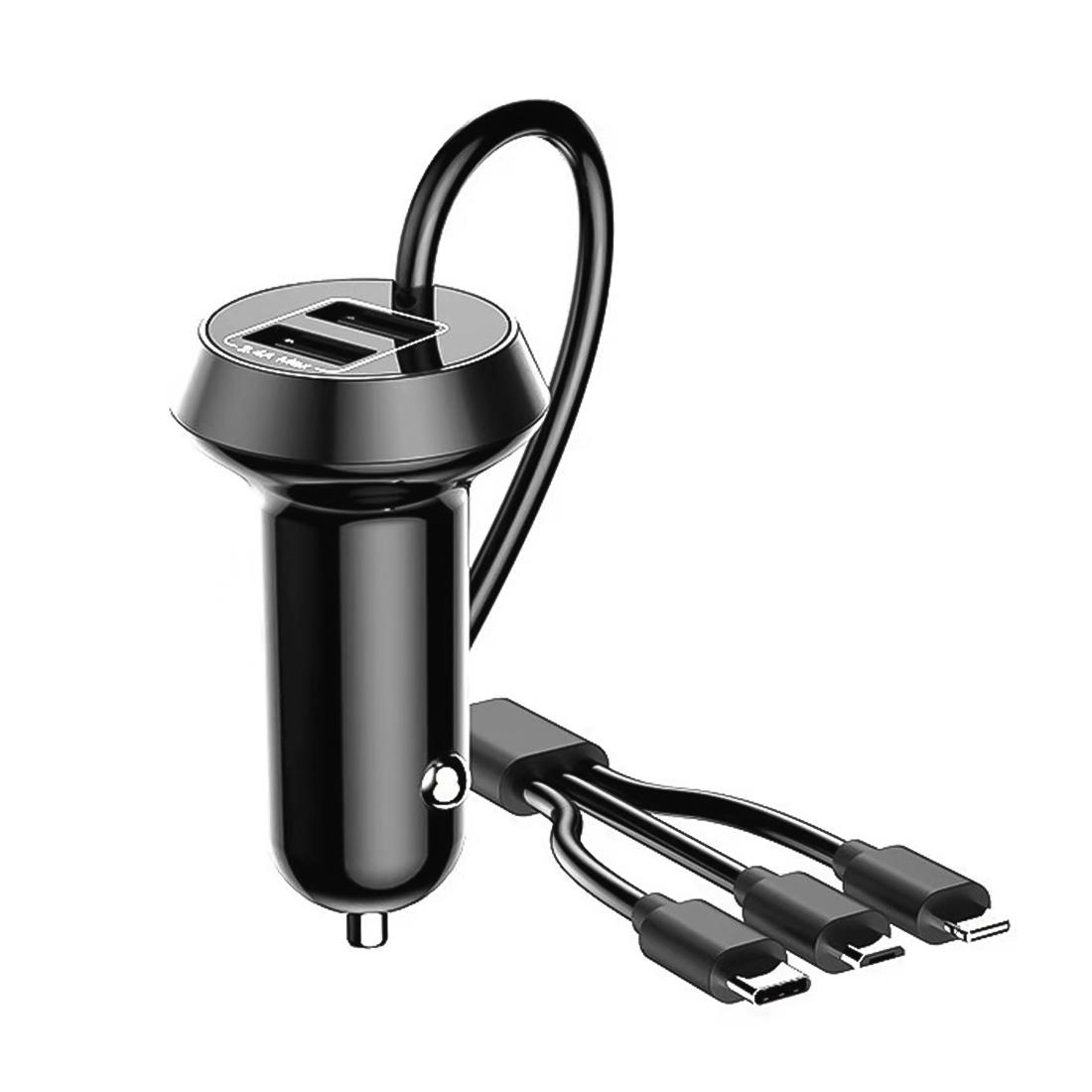 universal 3 in 1 car charger dual usb car power outlet adapter for 12v 24v vehicles