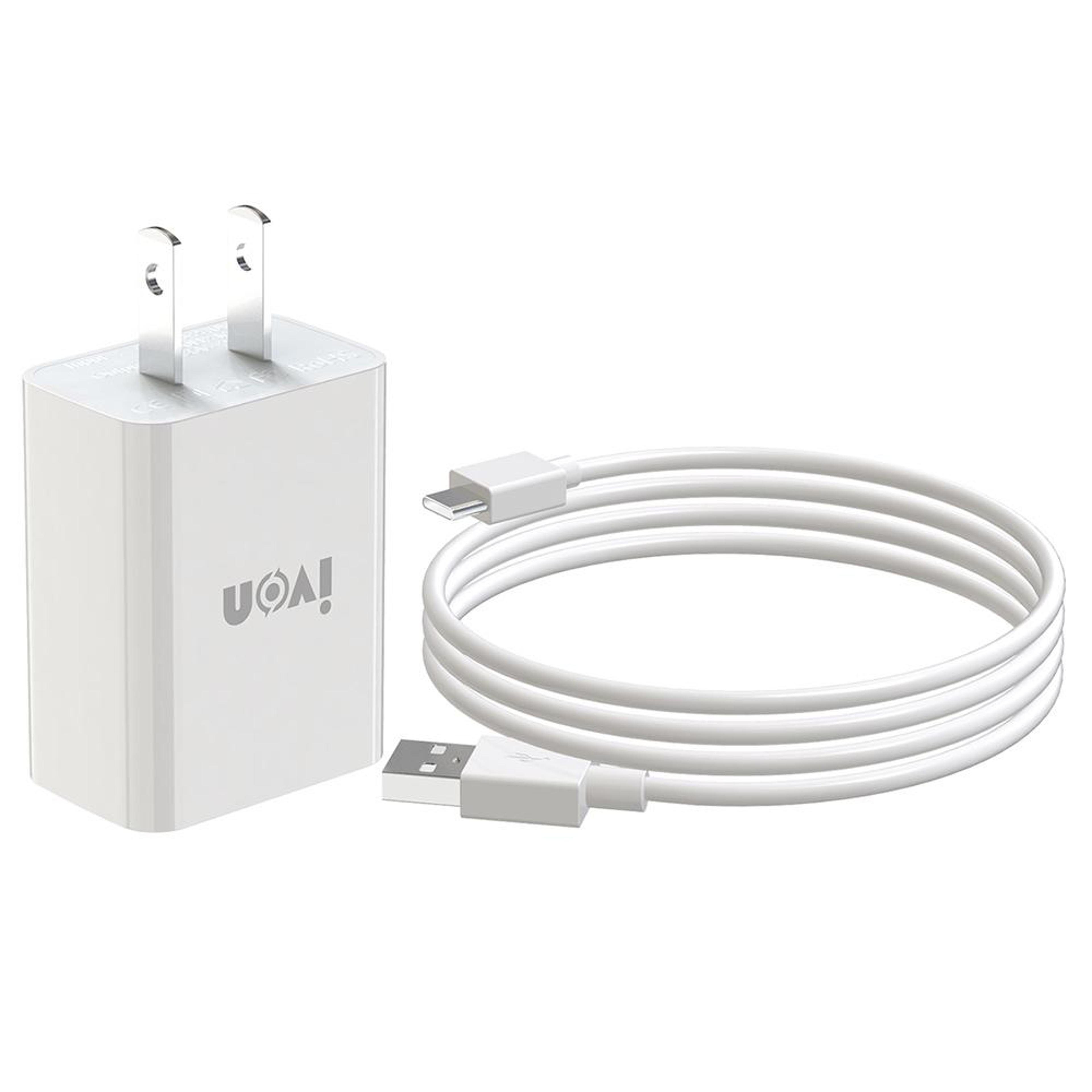 ivon ad33 usb-c travel charger 2.1a fast wall charger with 1m usb-c charging cable us plug