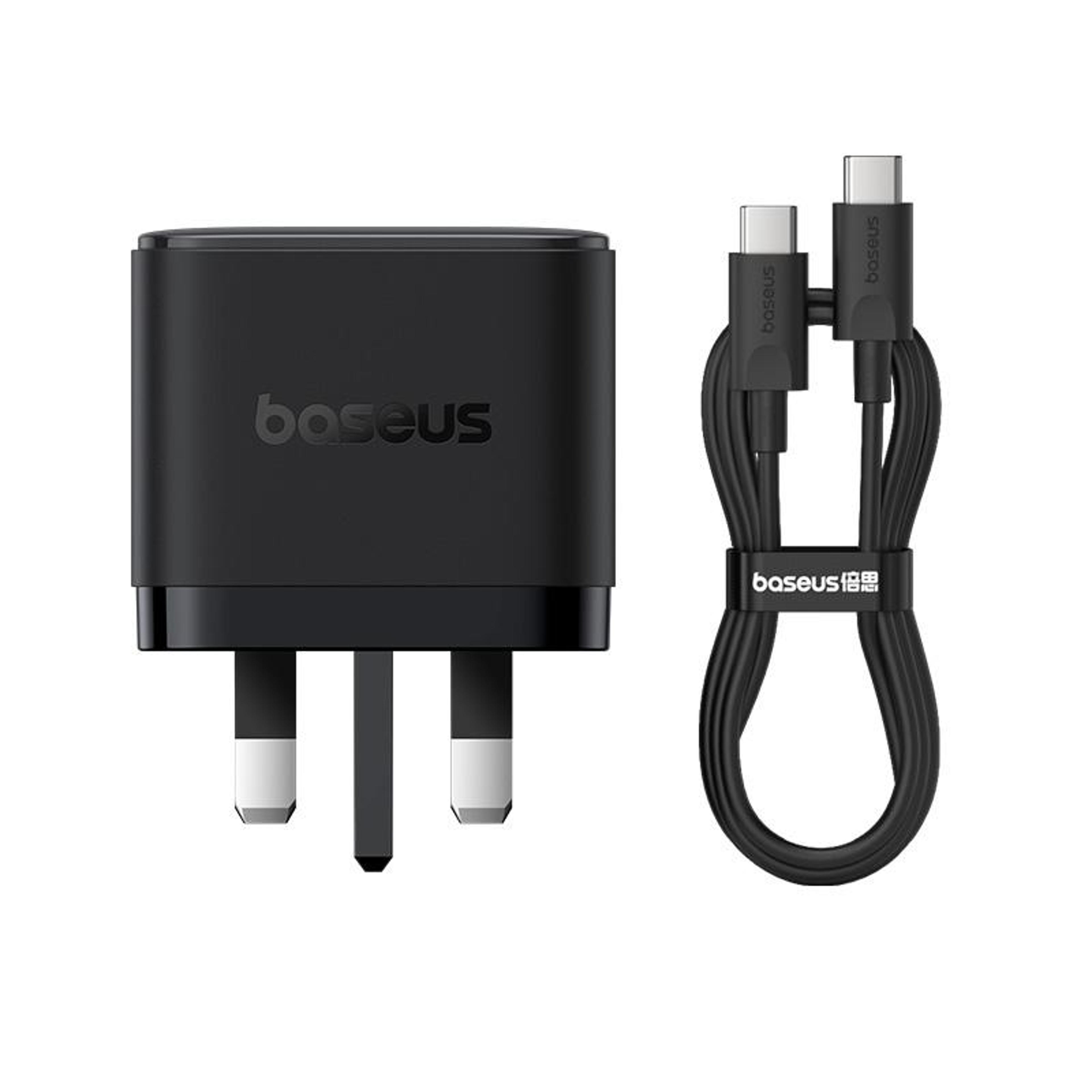 baseus 65w usb c fast charger 3 port pd charger with 1m type c cable