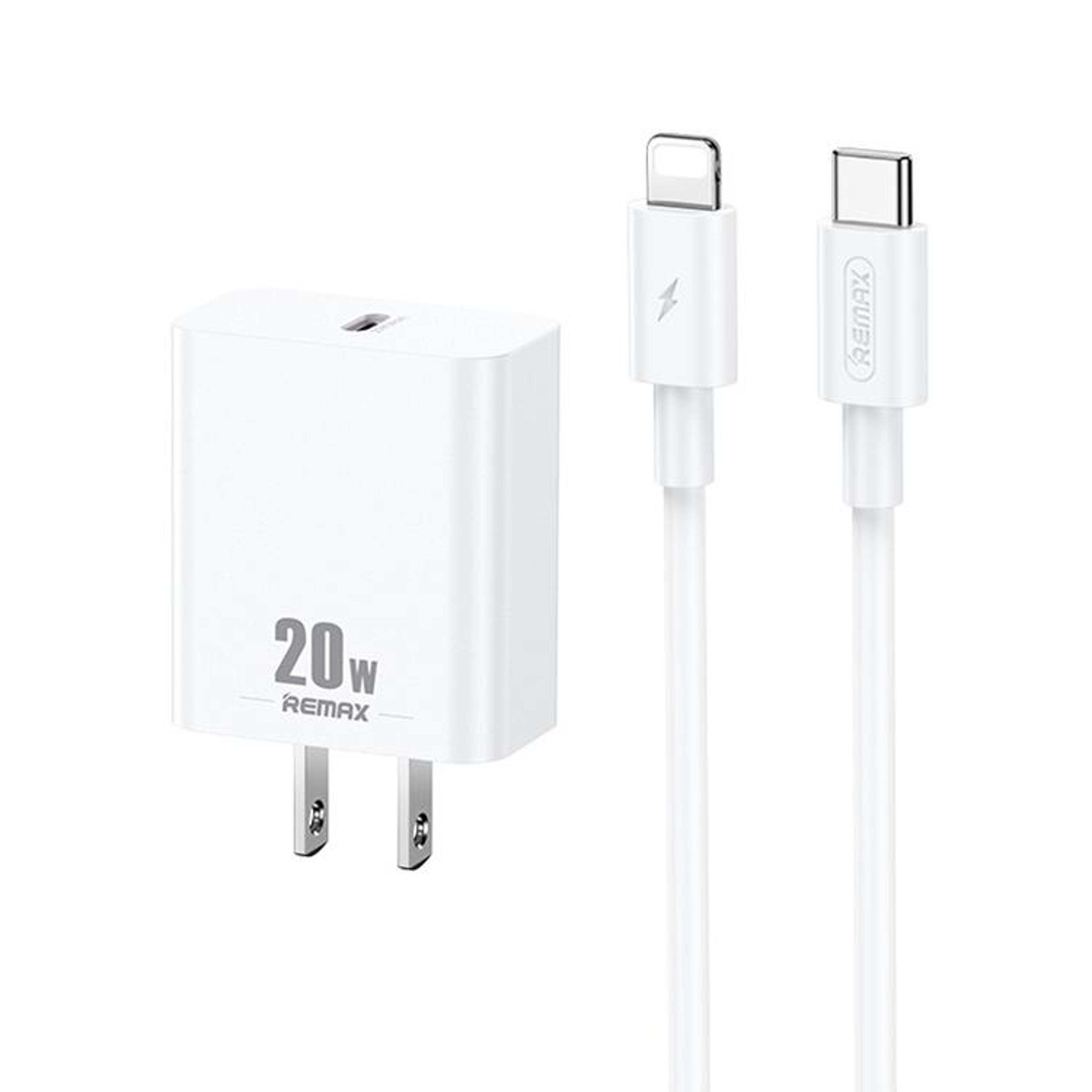 remax 20w pd charger with usb c to lightning cable fast charging iphone wall charger us plug