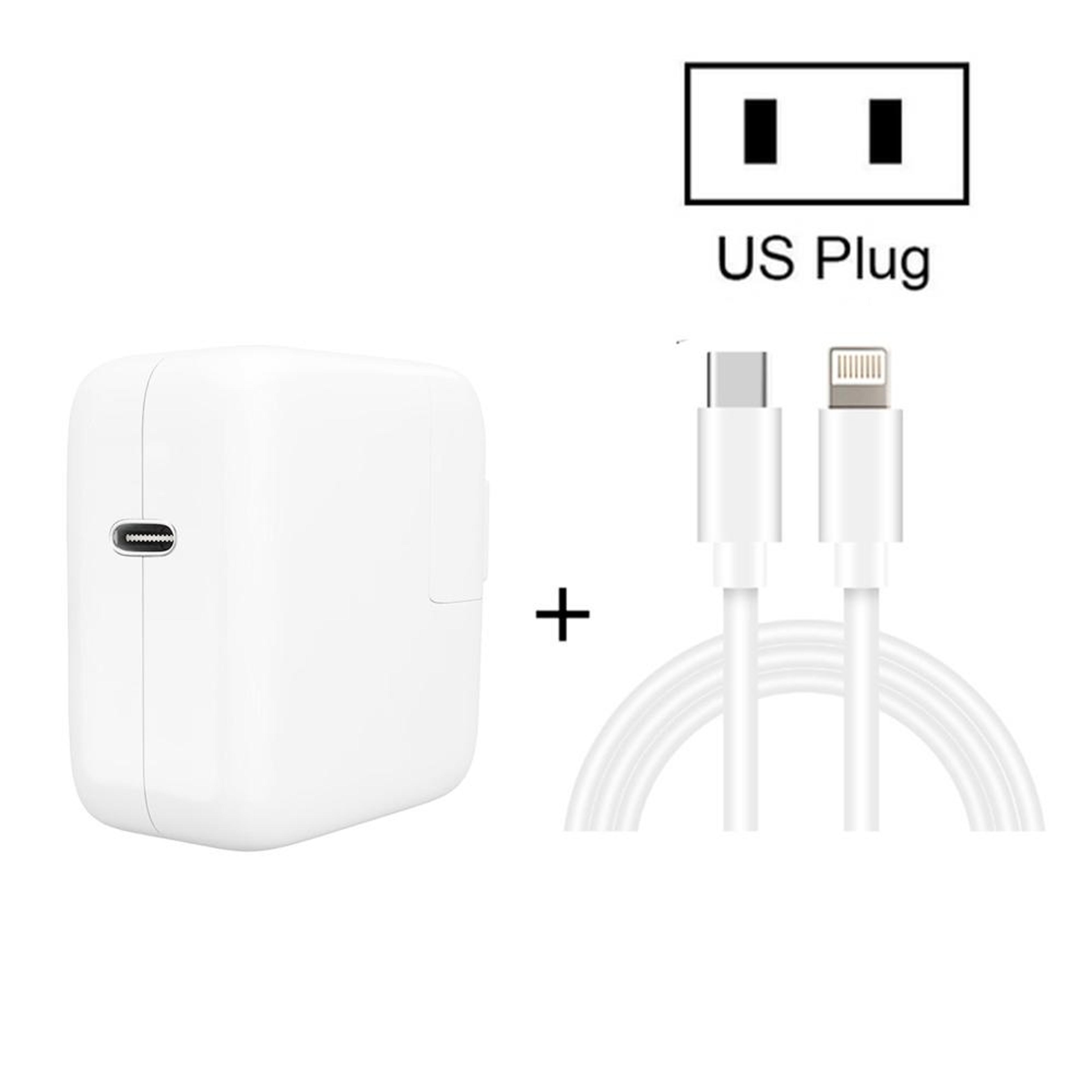 30w usb-c pd charger with type c to lightning fast charging cable travel charger set