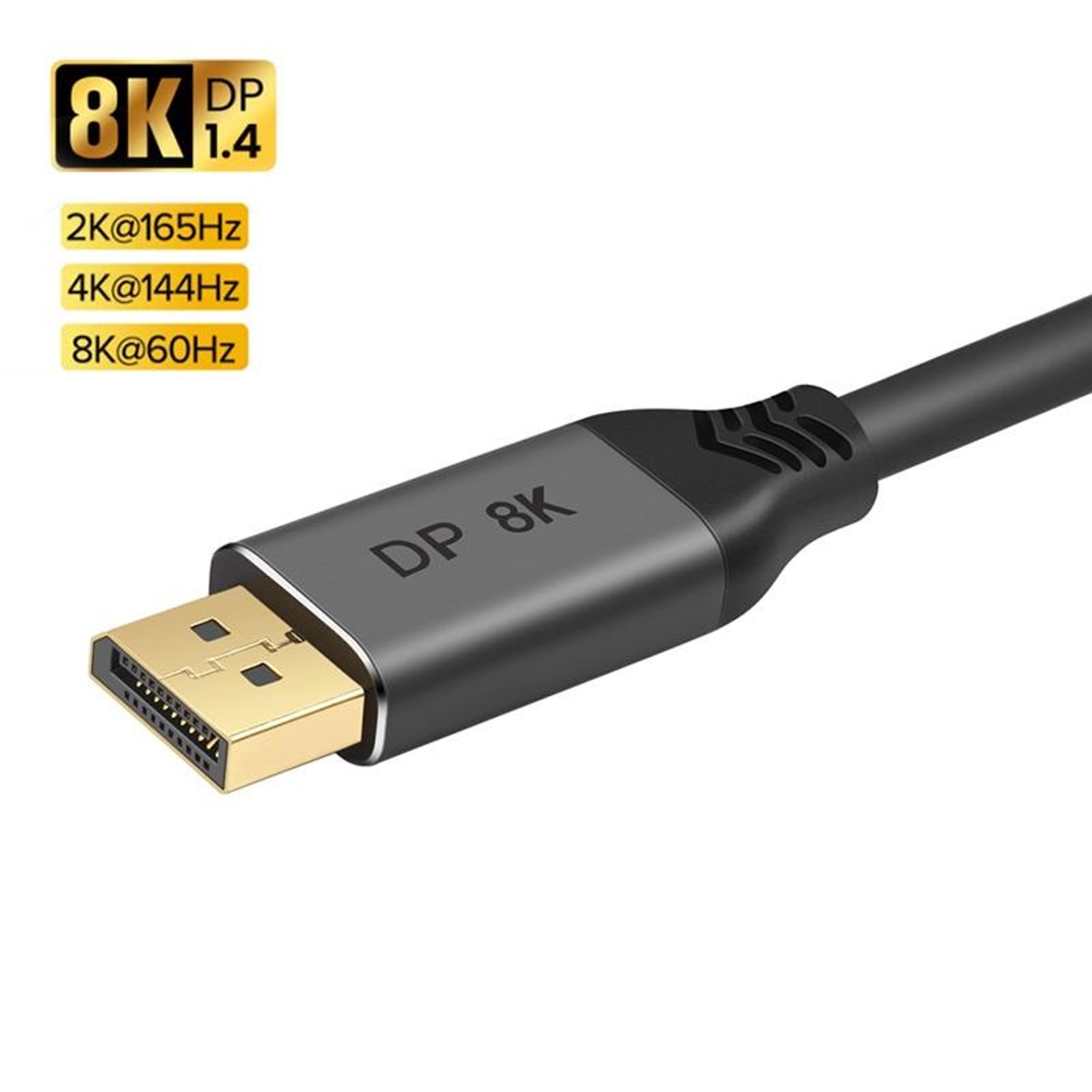 displayport 1.4 8k hdr cable 1m high speed displayport cable for gaming monitor, pc & laptop