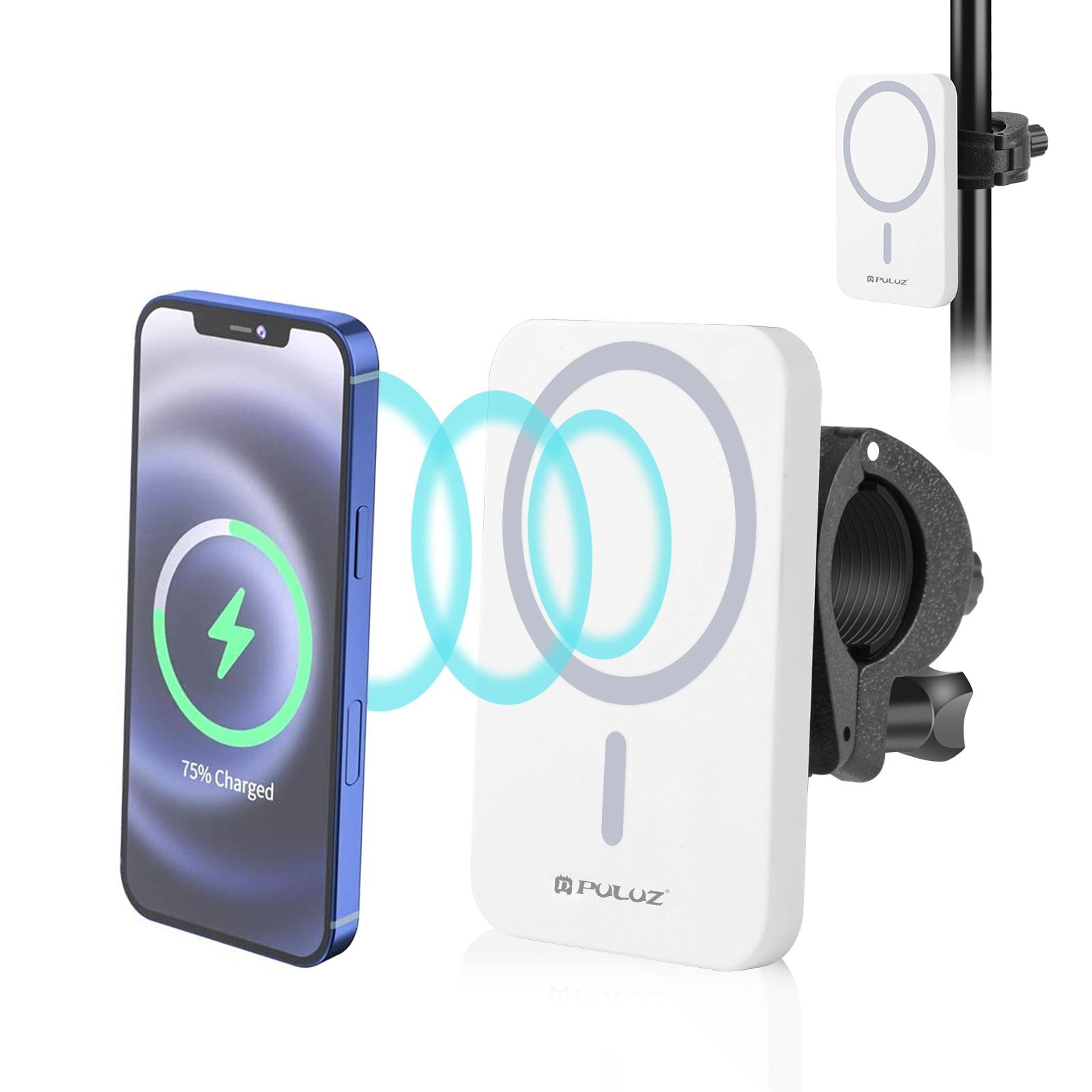 puluz 15w magnetic wireless charger qi fast charging magsafe phone holder for vlogging