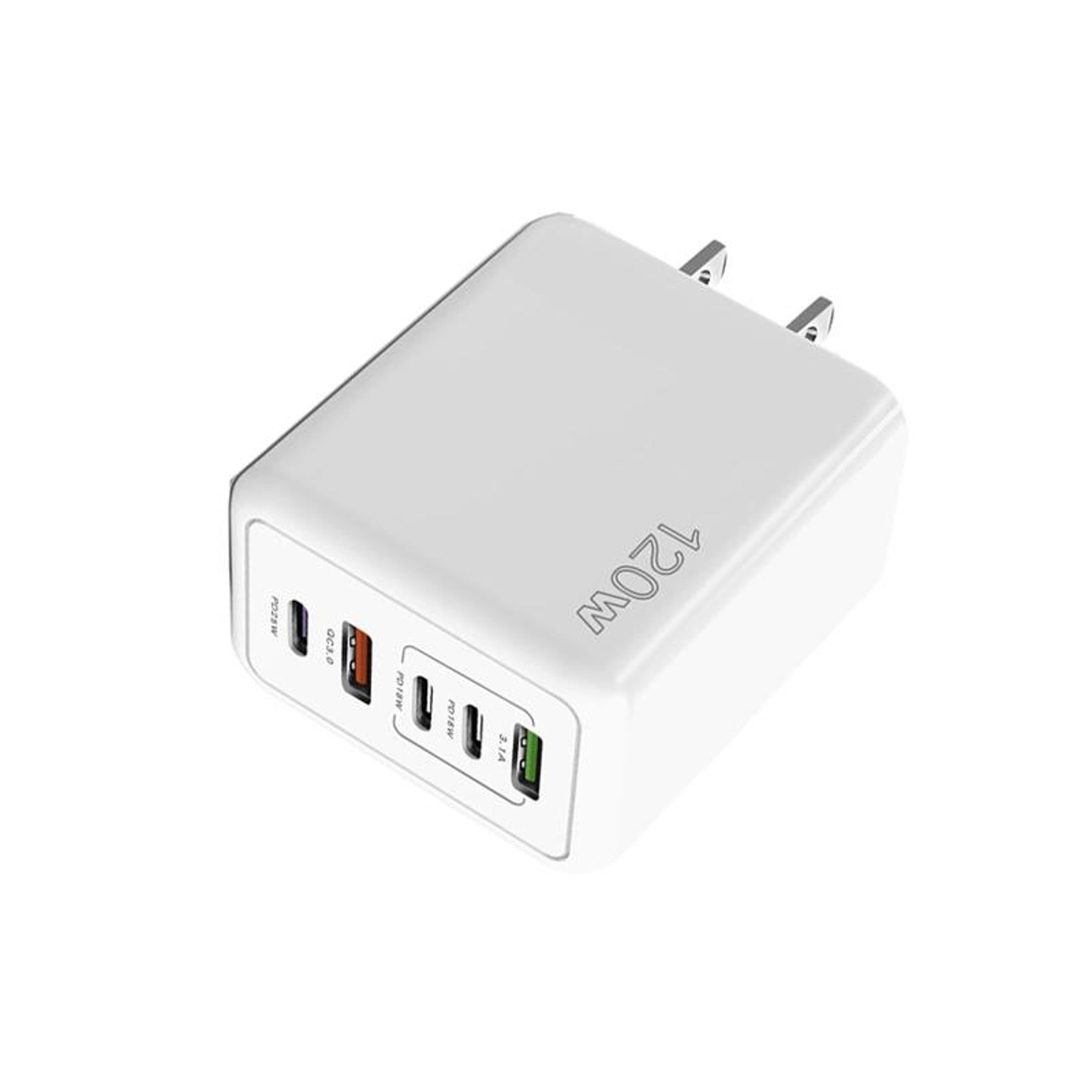 120w usb c multi port fast charger 5 port pd quick charge wall charger us plug