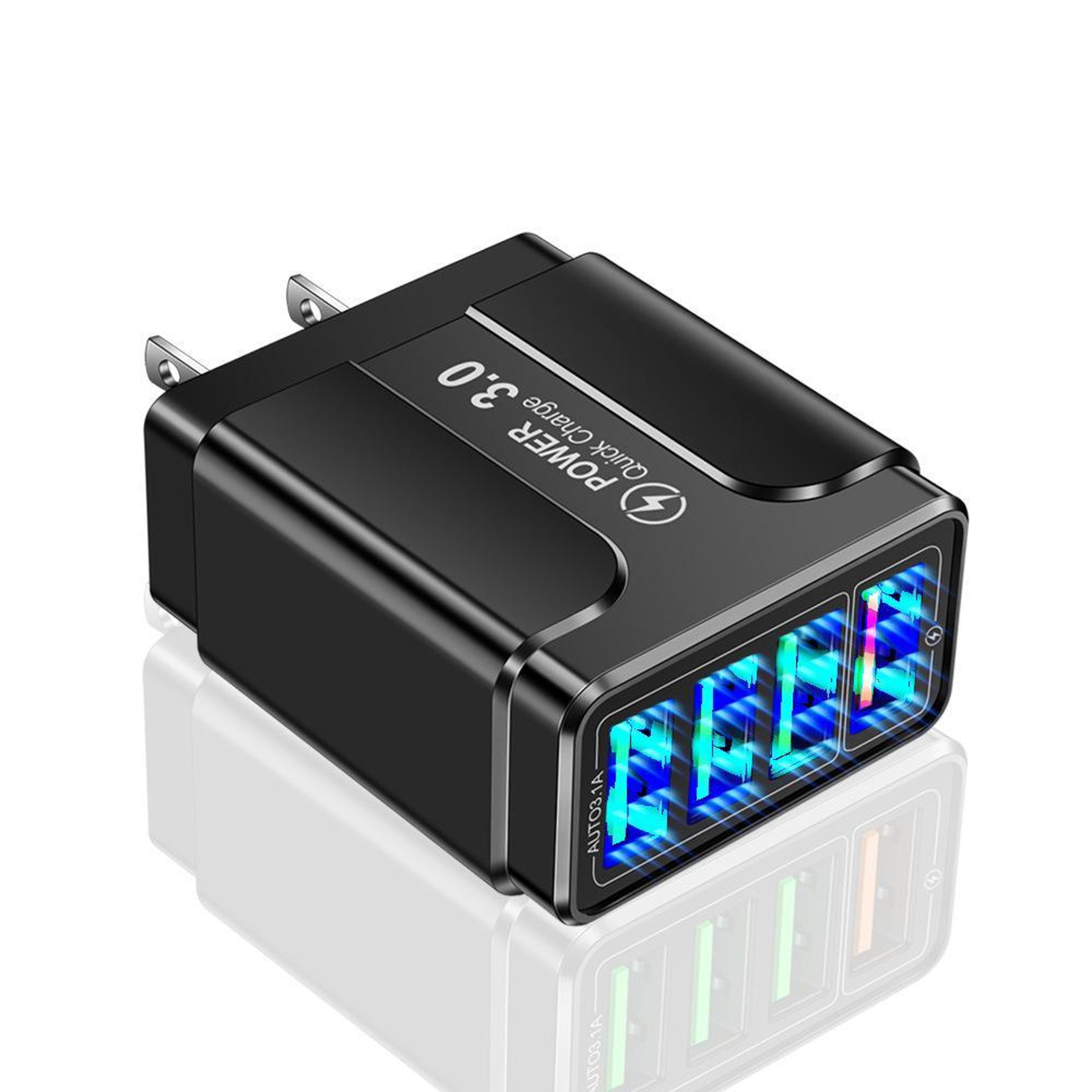 5.1a qc3.0 usb fast charger 4 port usb wall charger with us plug for phones and tablets