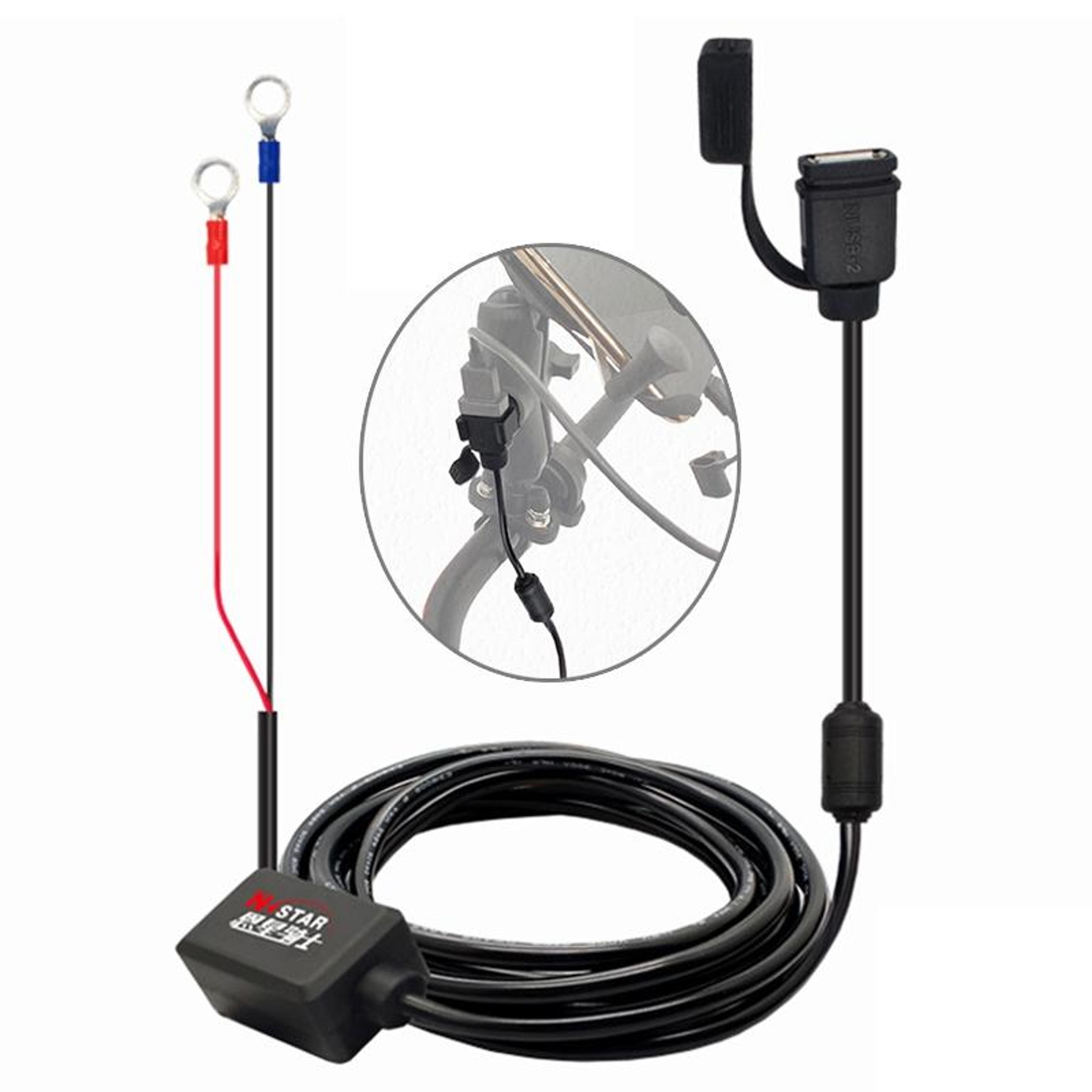 waterproof motorcycle usb charger qc 3.0 fast charging phone adapter cable 2.27m