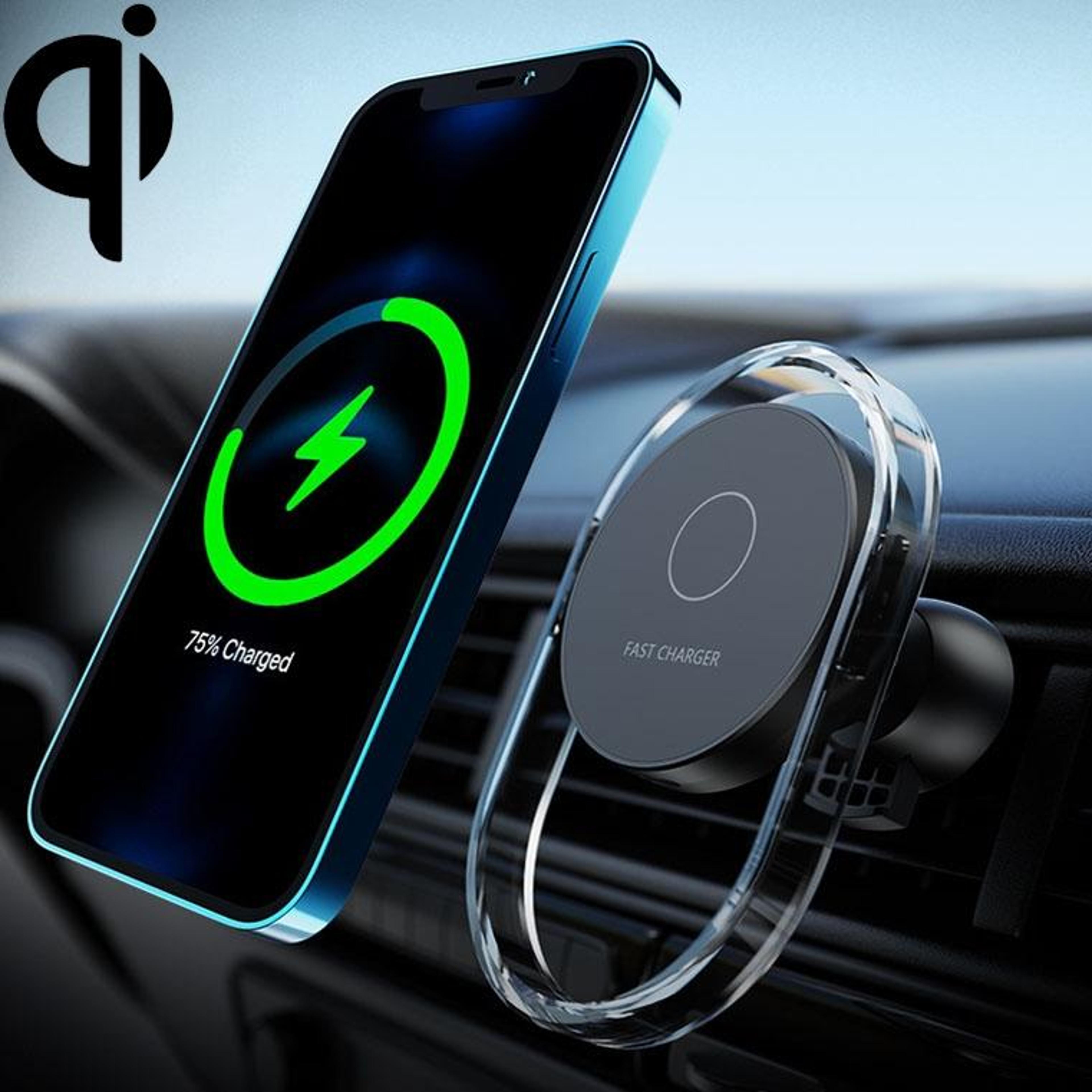 f9199 15w magnetic car wireless charger, magsafe car mount phone holder for air vent, black