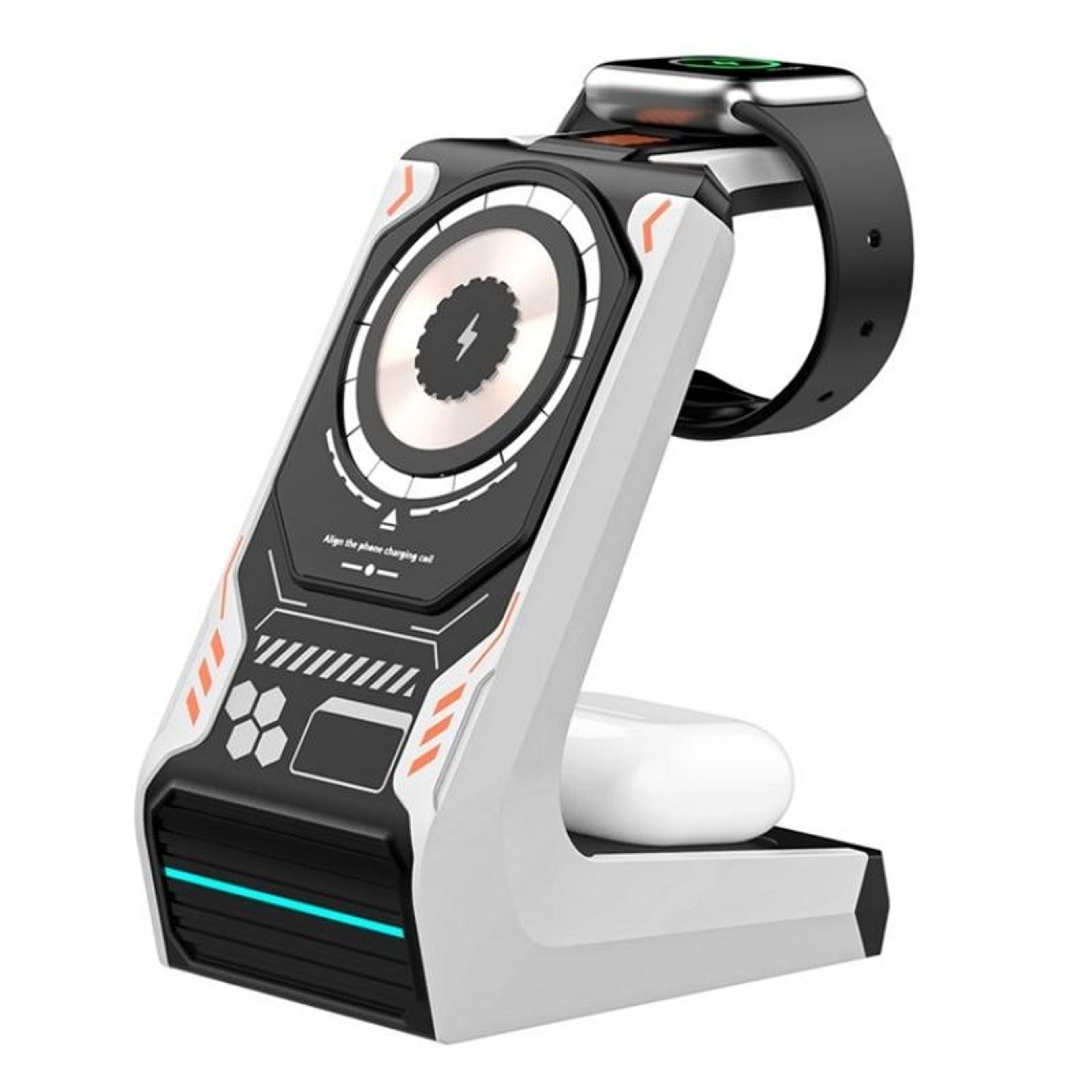 t21 3 in 1 wireless charger 15w magnetic wireless charging station for phone watch earbuds