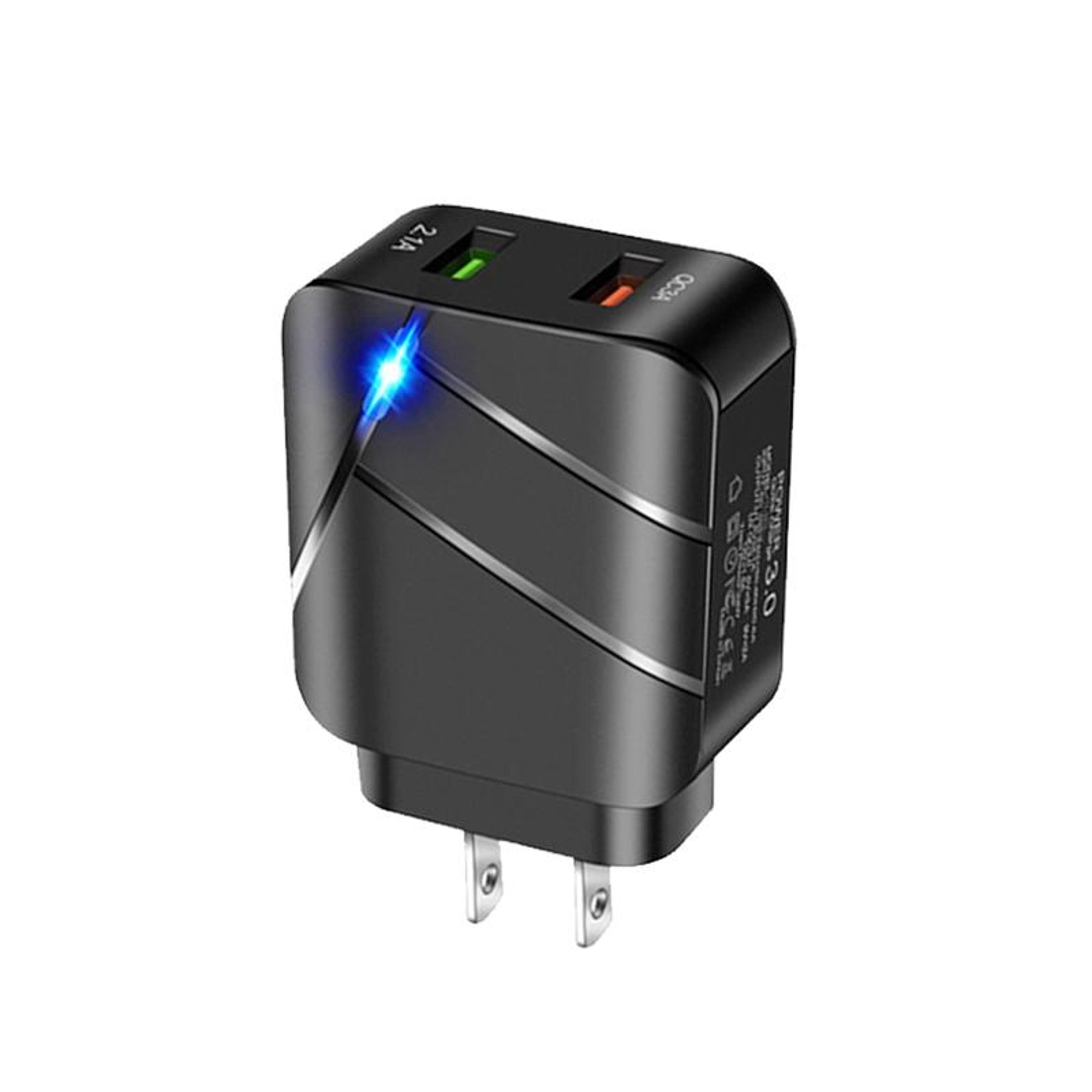 te-q820 28w dual usb qc3.0 fast wall charger with 18w quick charge adapter