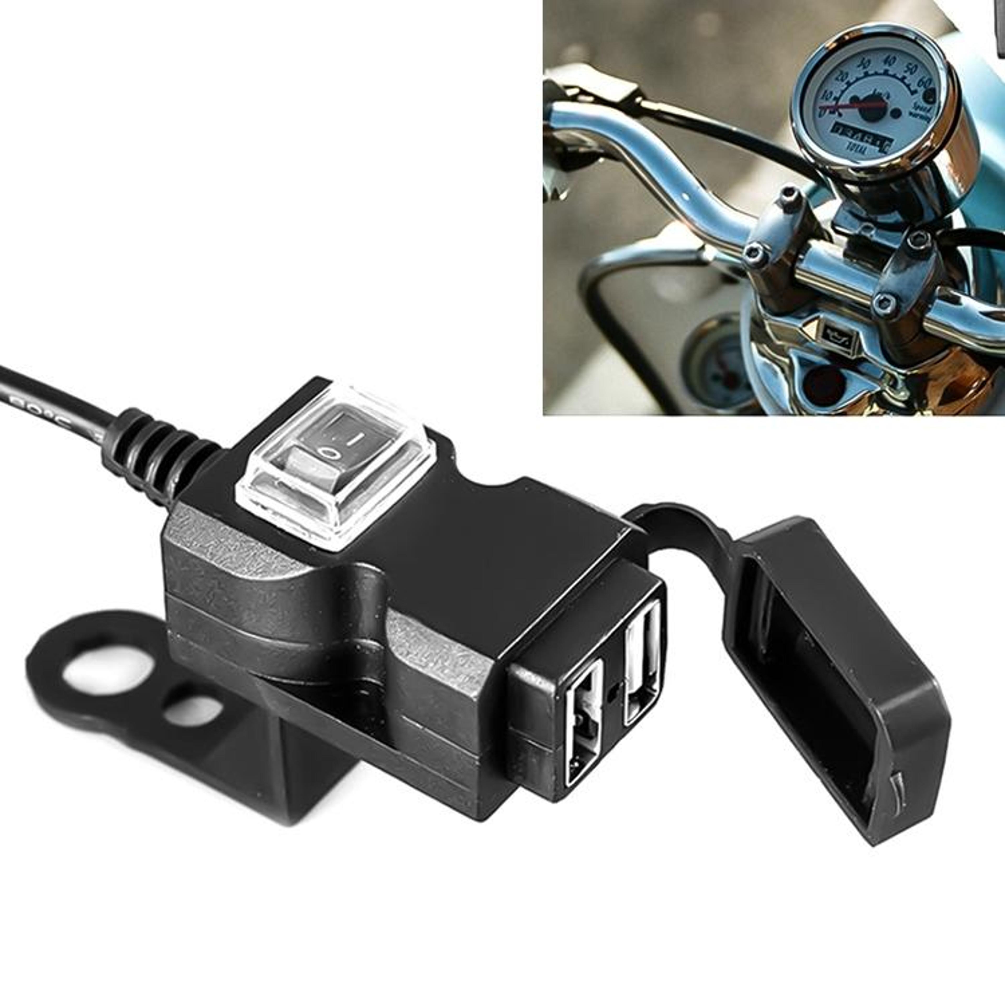 dual usb port waterproof motorcycle handlebar charger 12v power adapter for phone charging