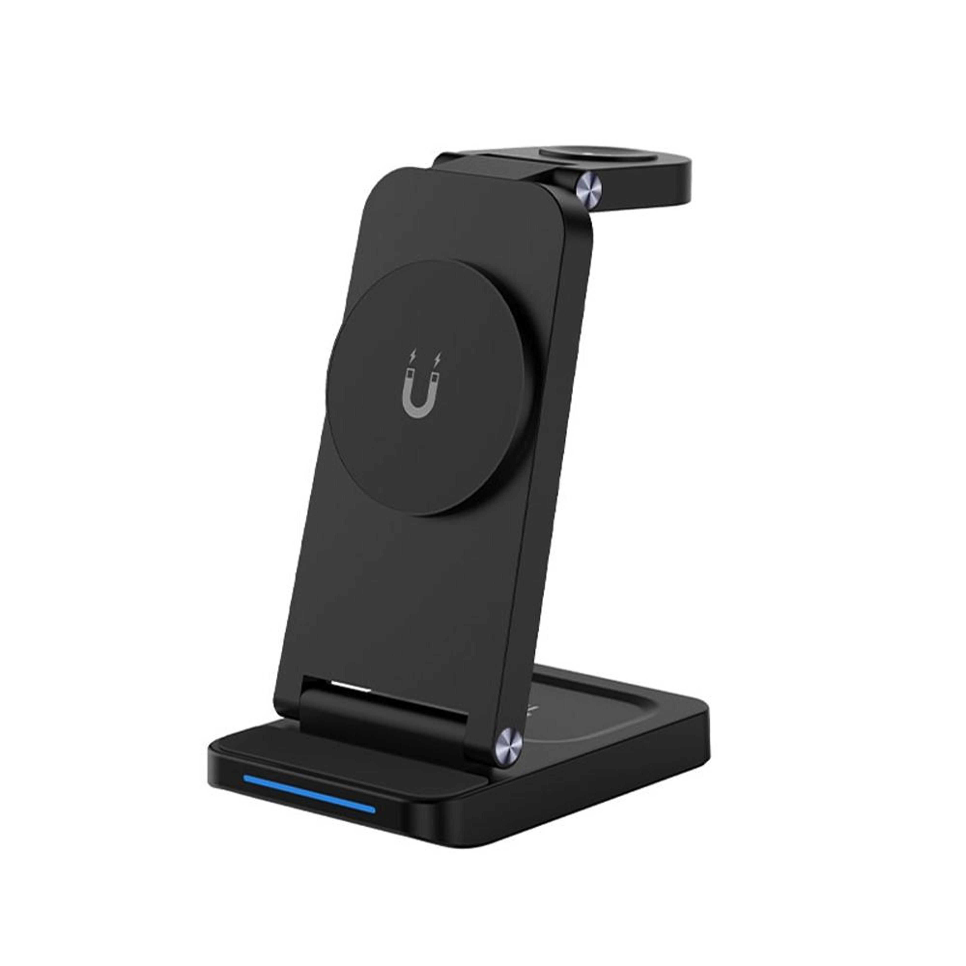 3 in 1 magnetic wireless charger foldable charging station for phone, watch and earbuds fast charging stand