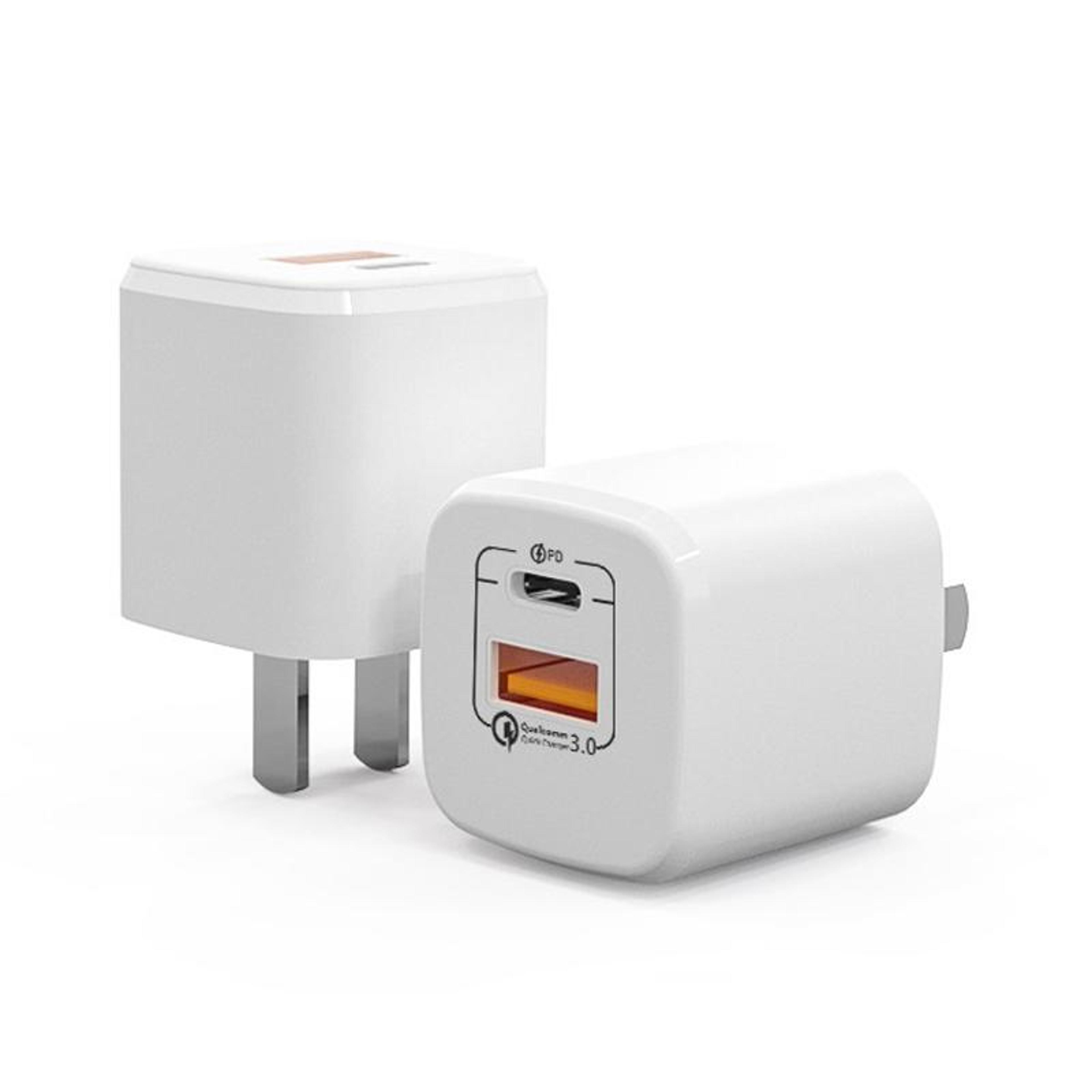 20w fast charger usb c wall charger dual port pd qc portable travel adapter