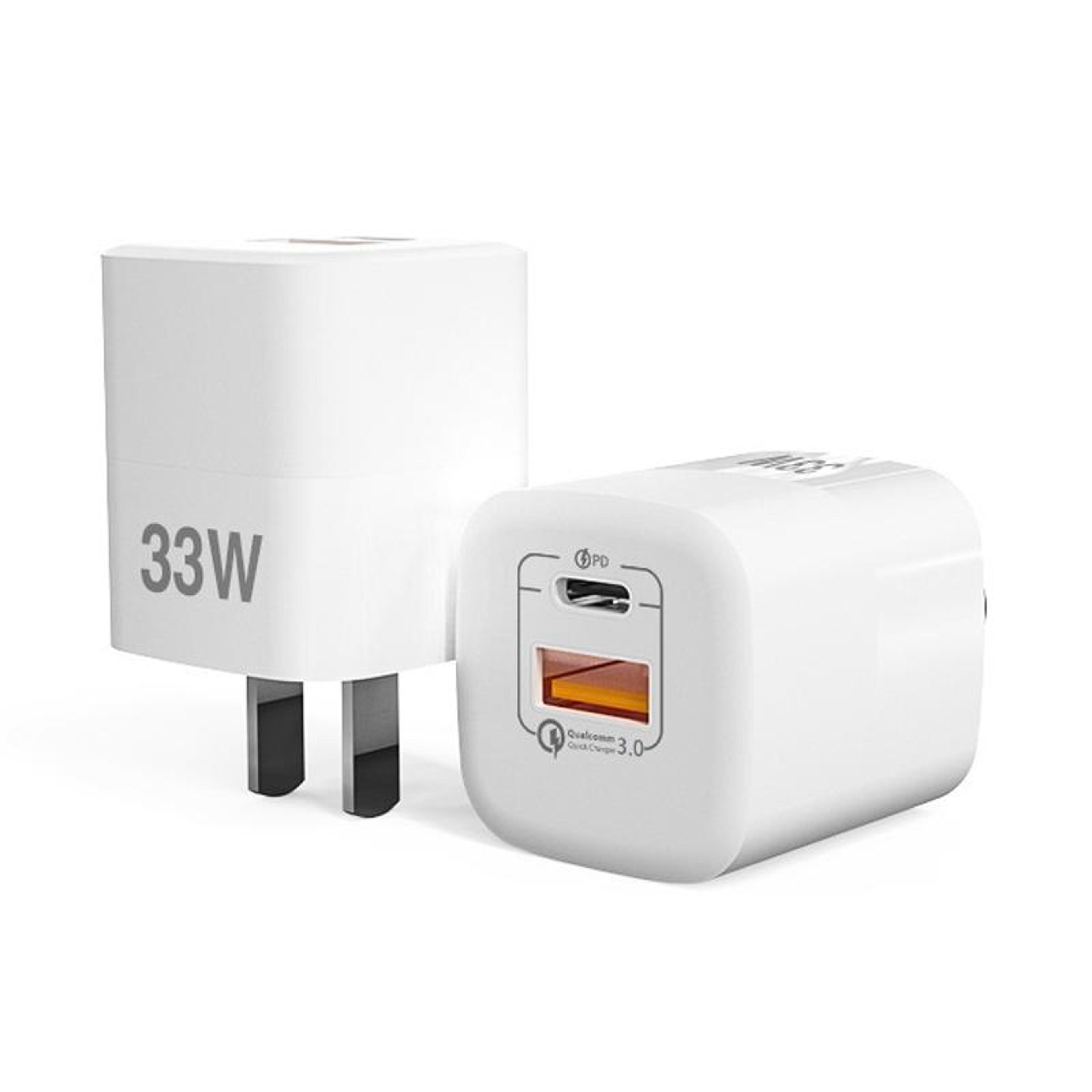 33w usb c dual port fast charger mini pd qc wall adapter for iphone samsung huawei