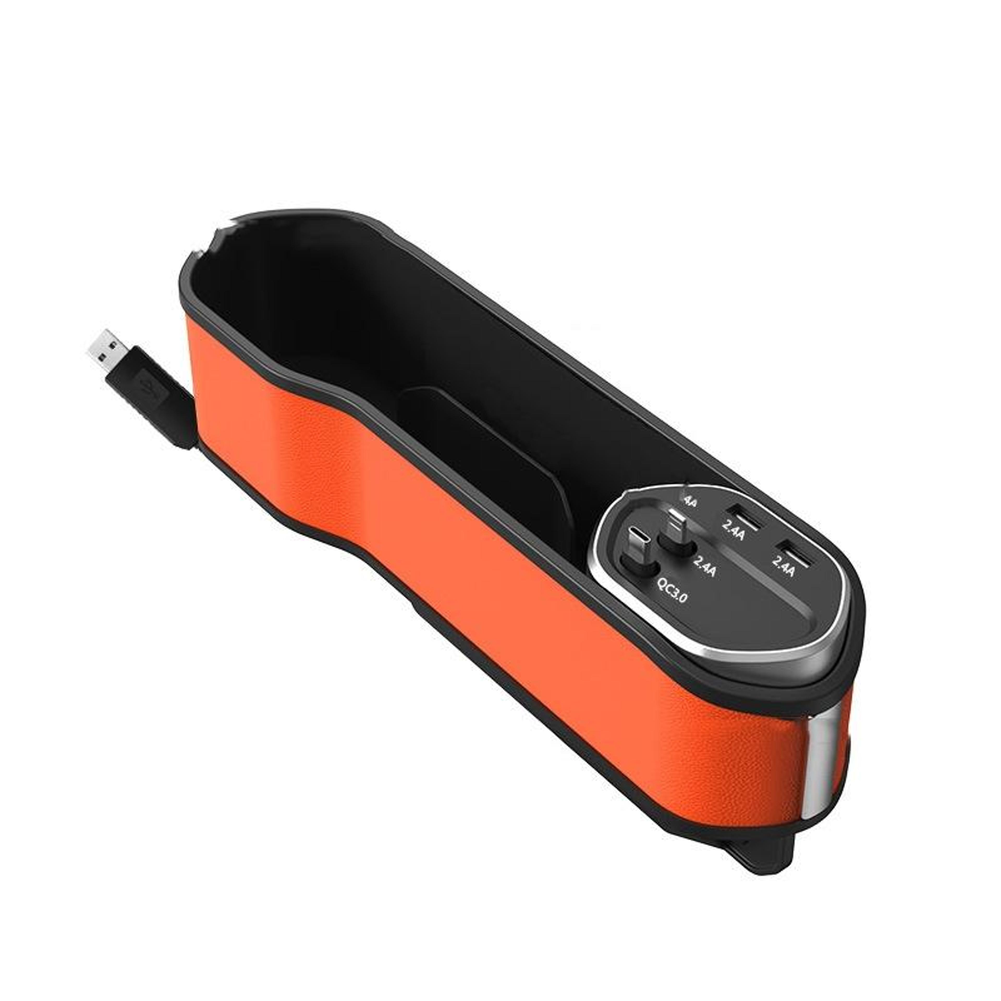 multifunction car seat gap organizer with usb charging cable storage box for vehicle interior