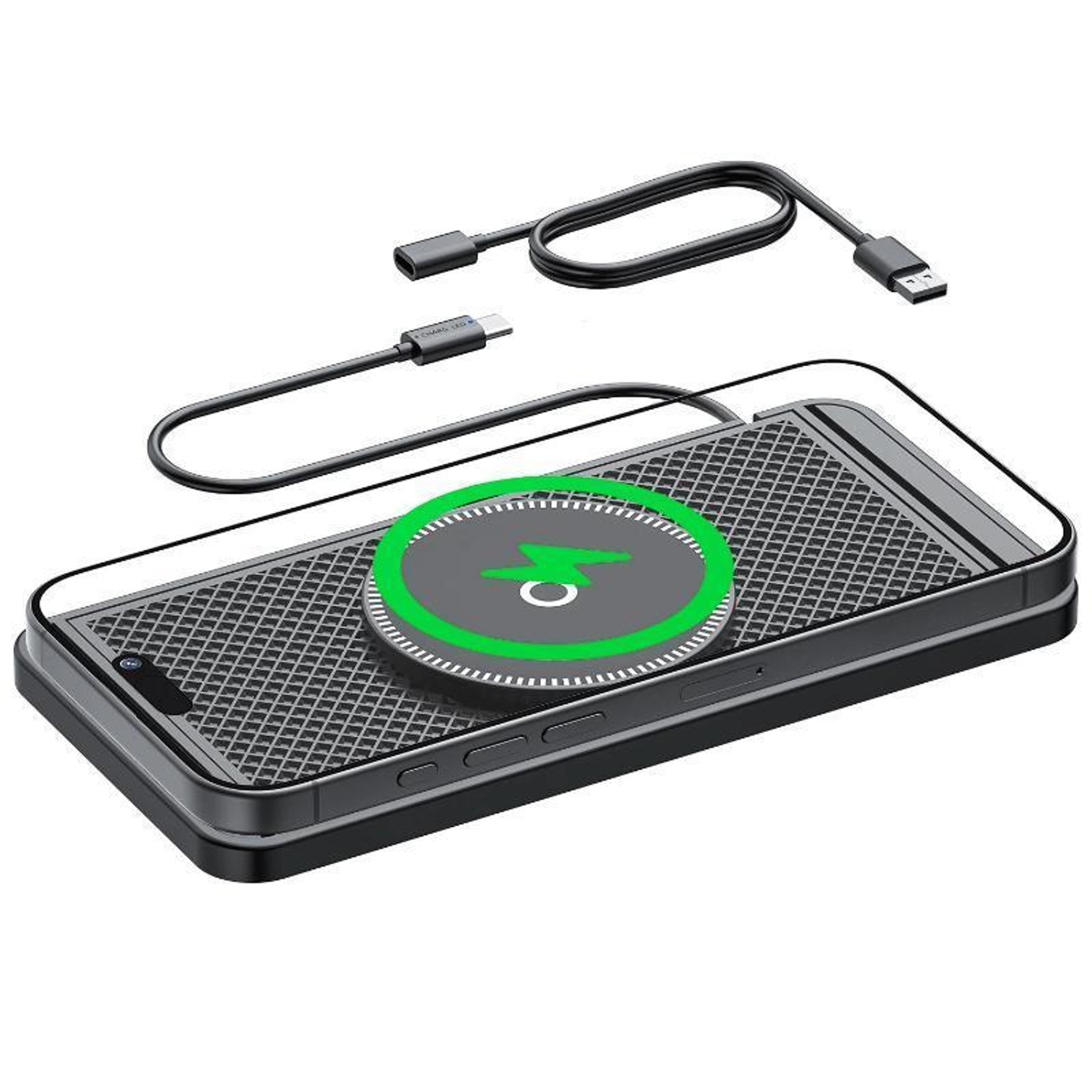 magnetic wireless charger qi car wireless charging pad with anti slip mat and fast charging