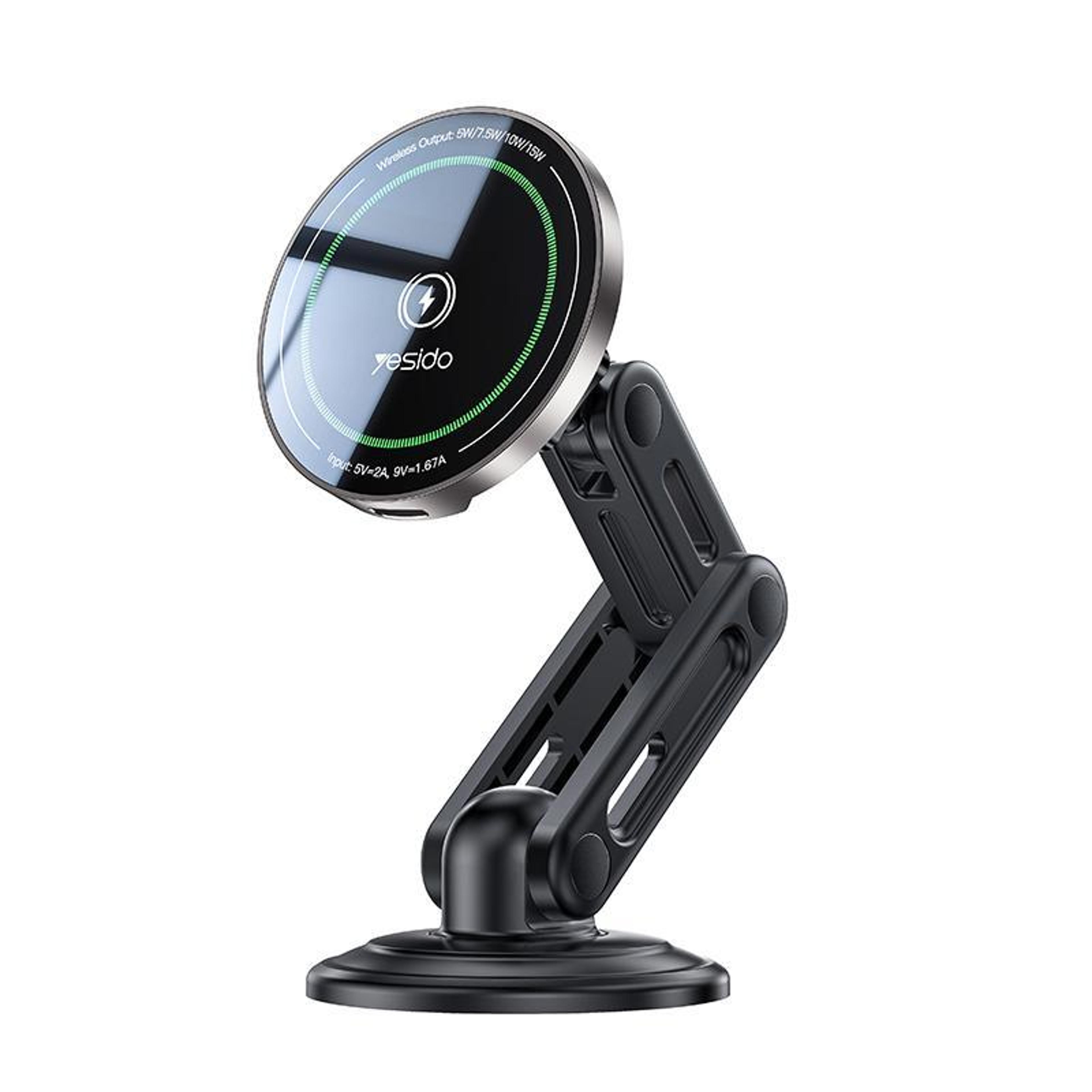 yesido c317 magnetic car charger 15w wireless car charger magsafe car mount holder black